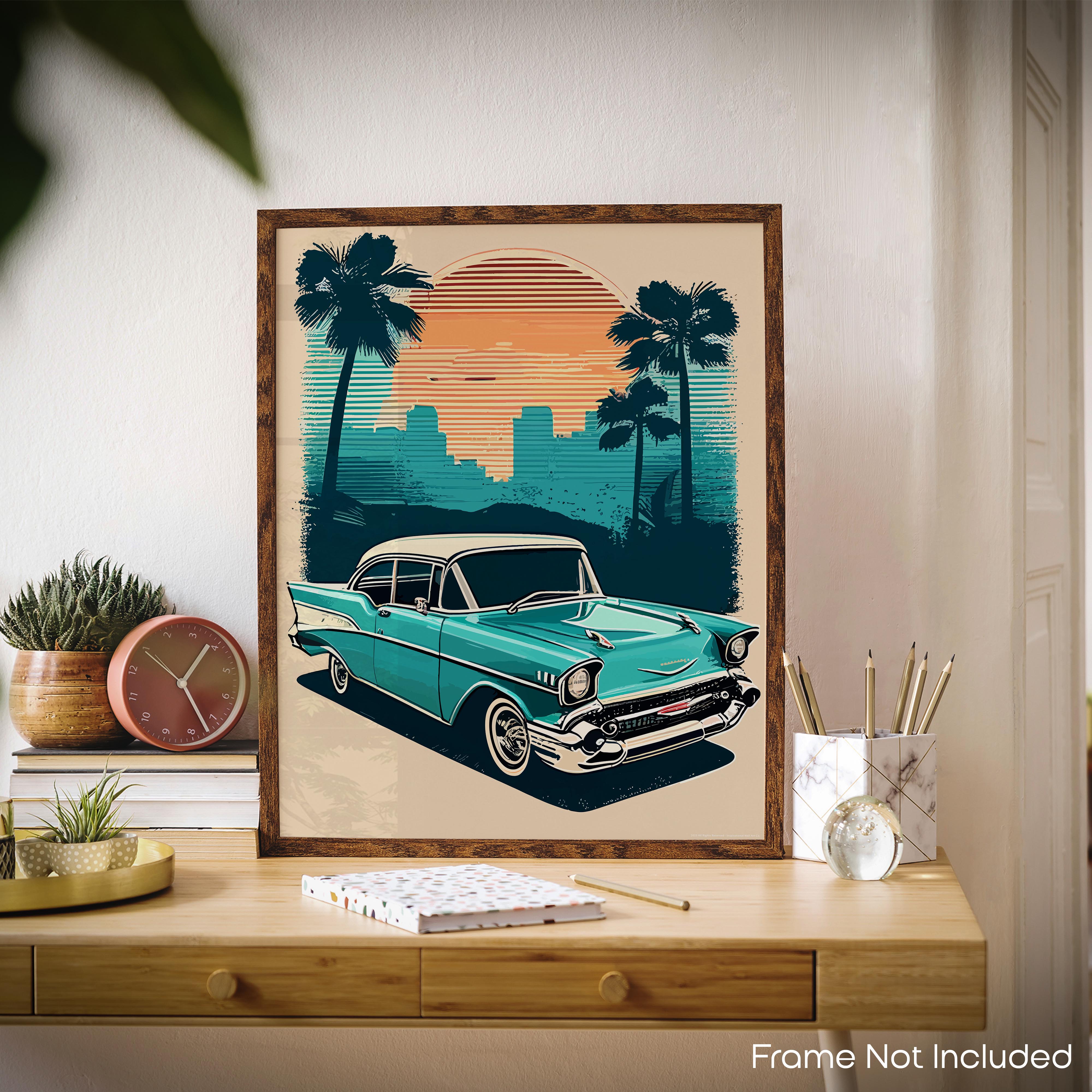 Blue Bel Air - Car Poster
