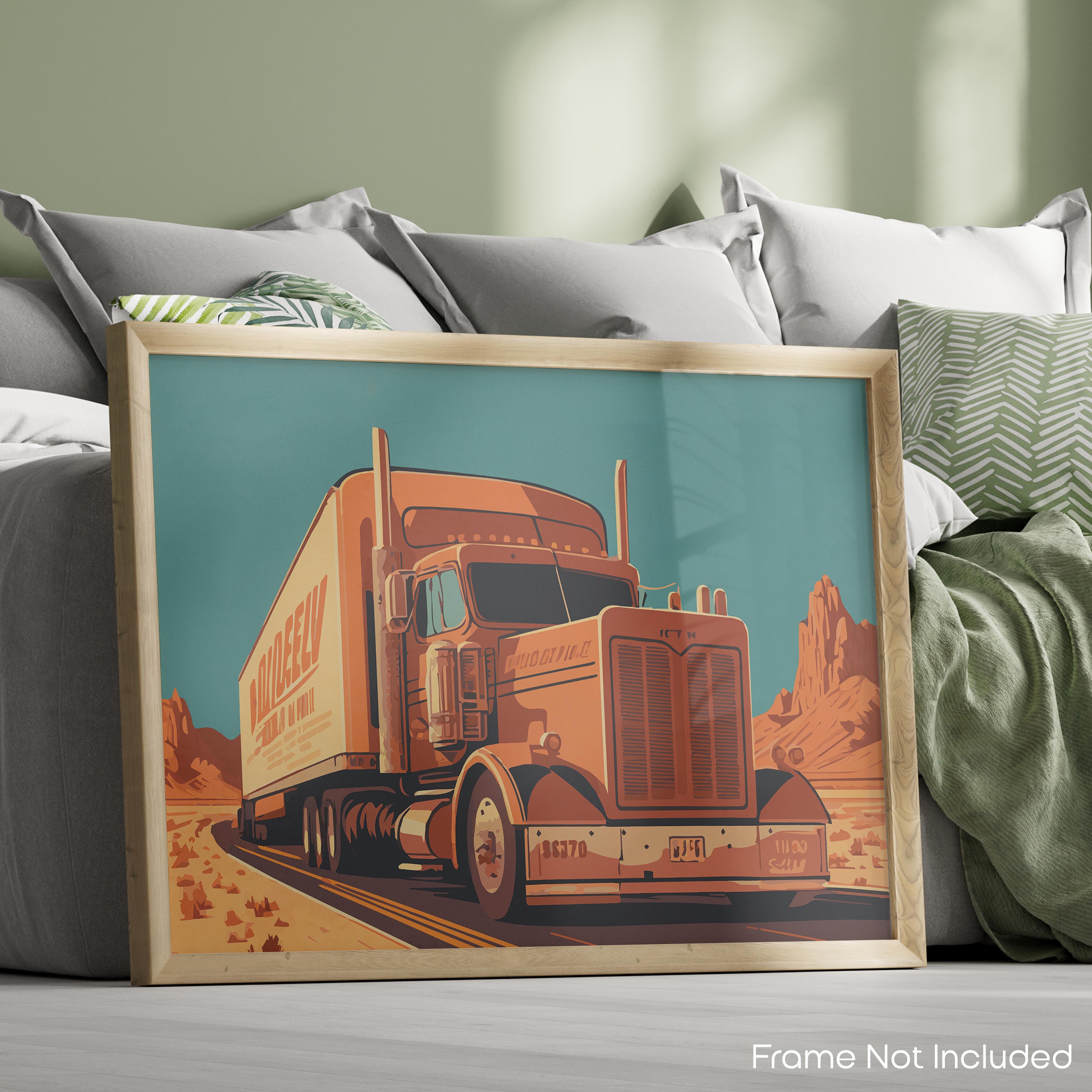 Desert Canyon - Semi Truck Poster