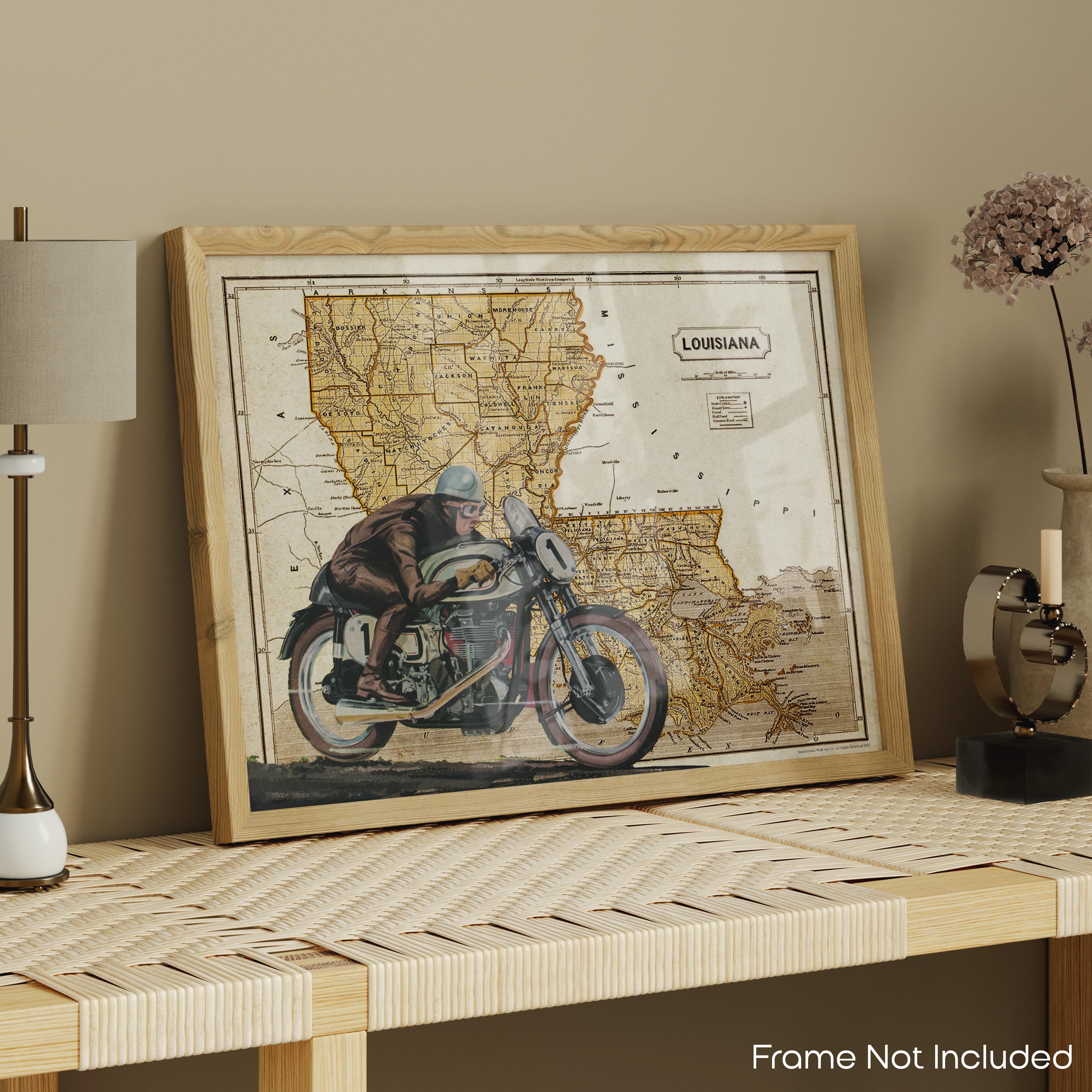 Louisiana - Motorcycle Poster