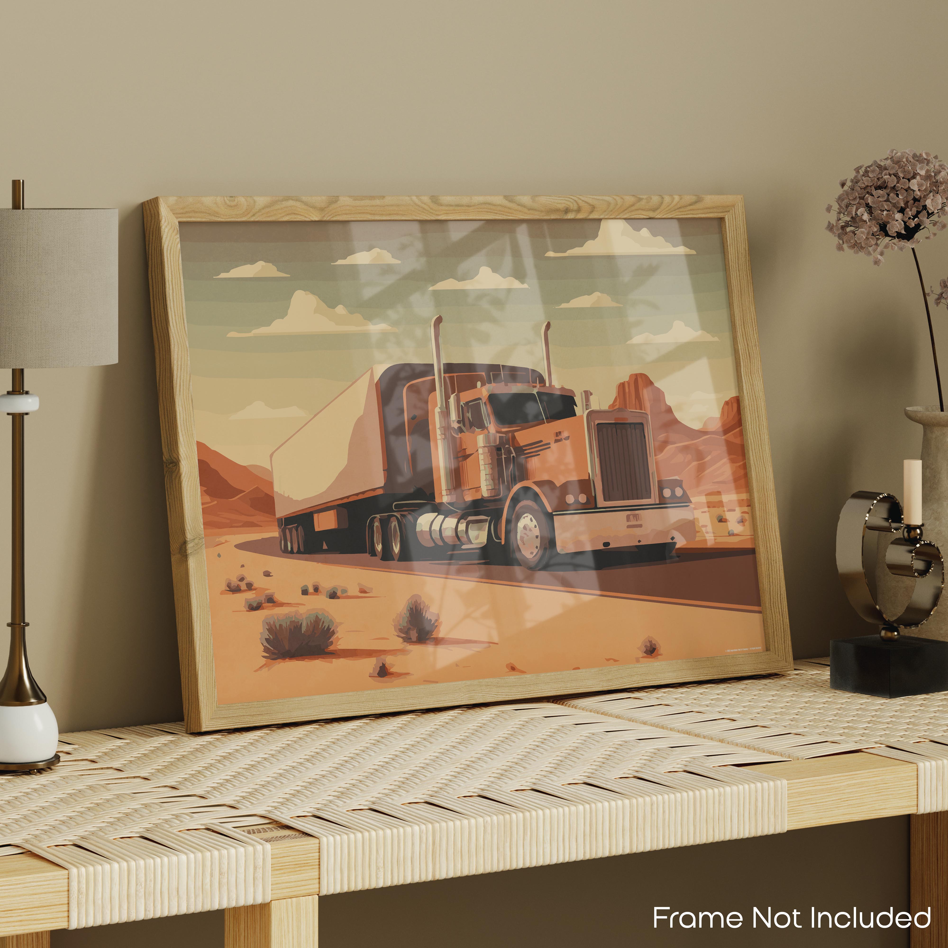 Desert - Semi Truck Poster