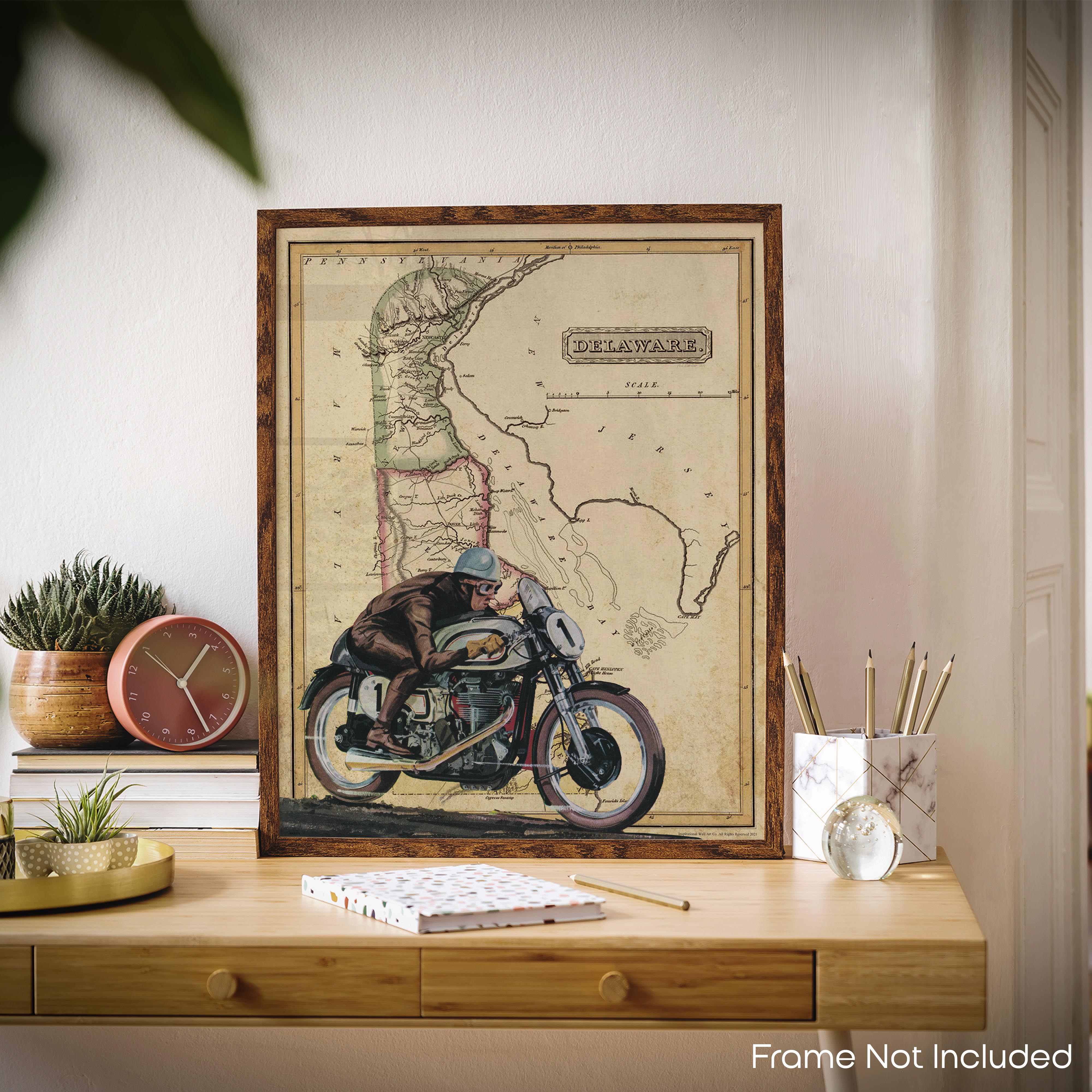 Delaware - Motorcycle Poster