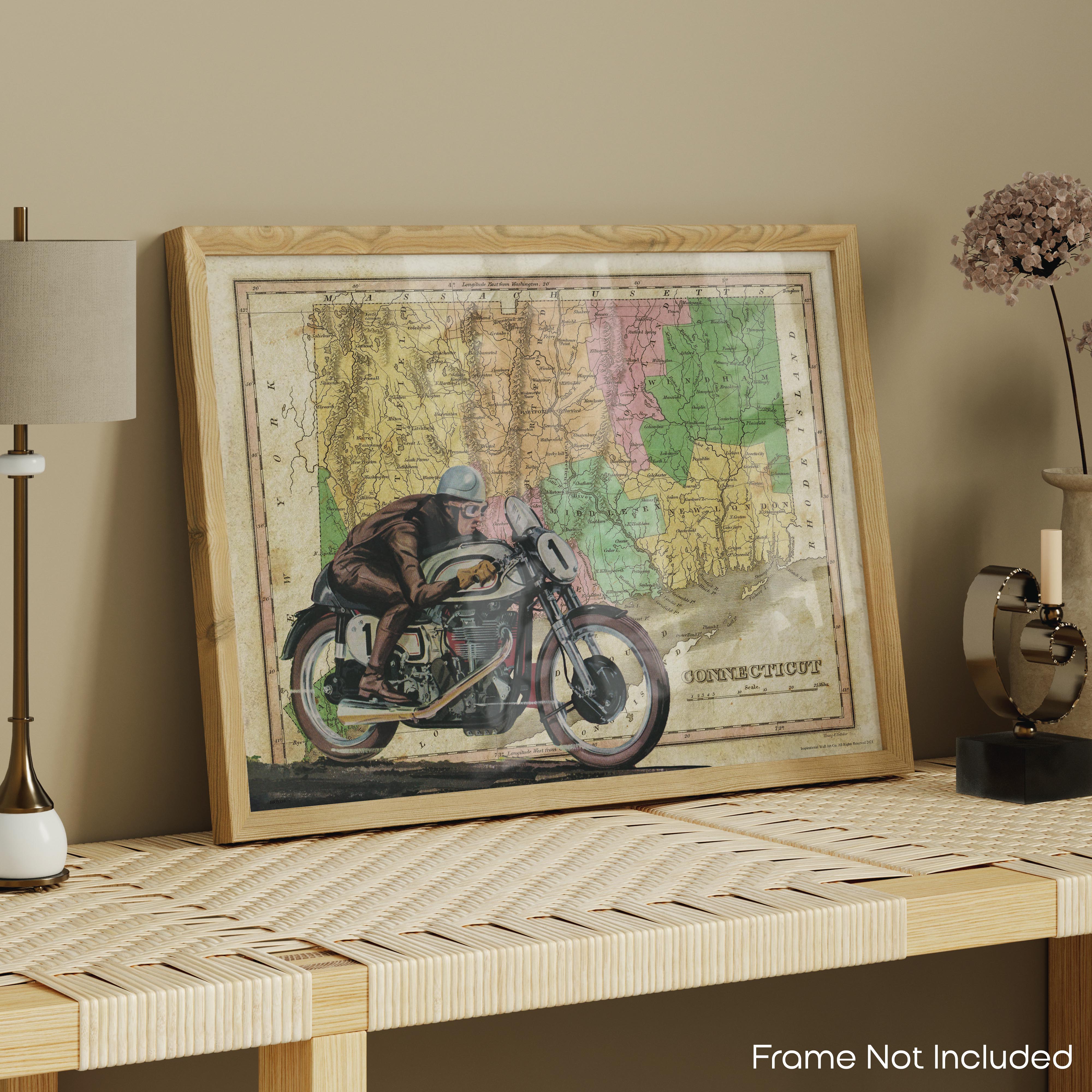 Connecticut - Motorcycle Poster
