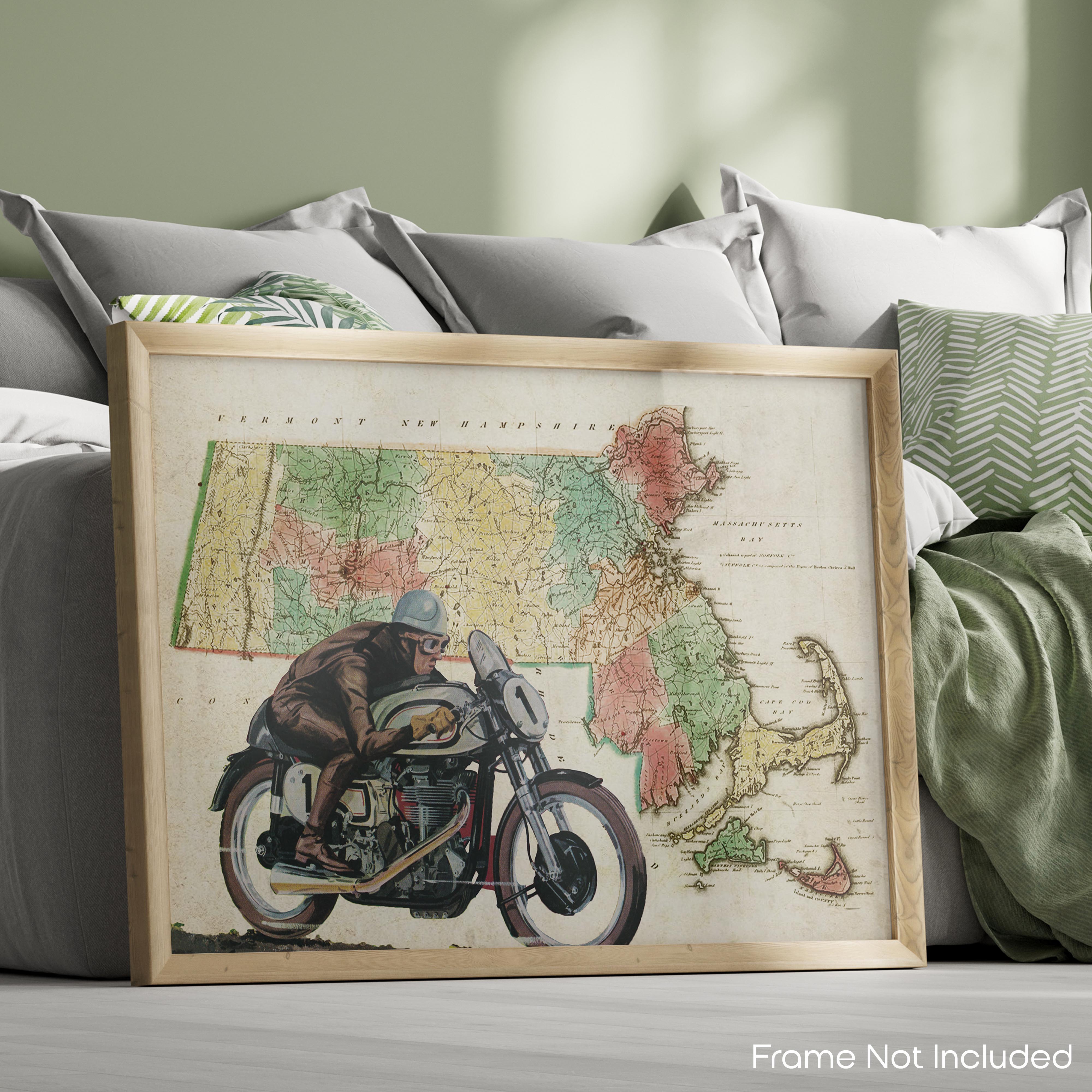 Massachusetts - Motorcycle Poster