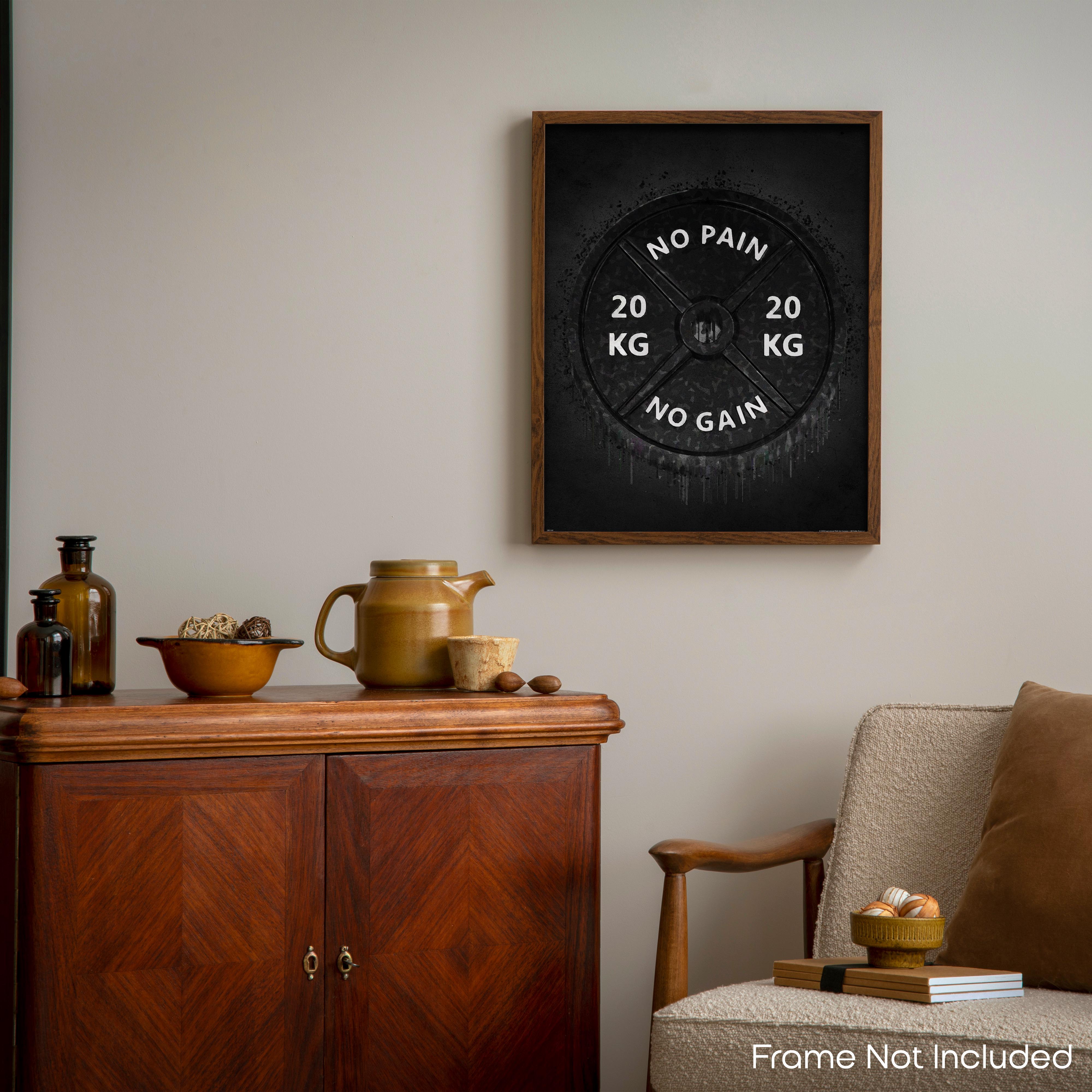 No Pain No Gain Plate - Gym Poster