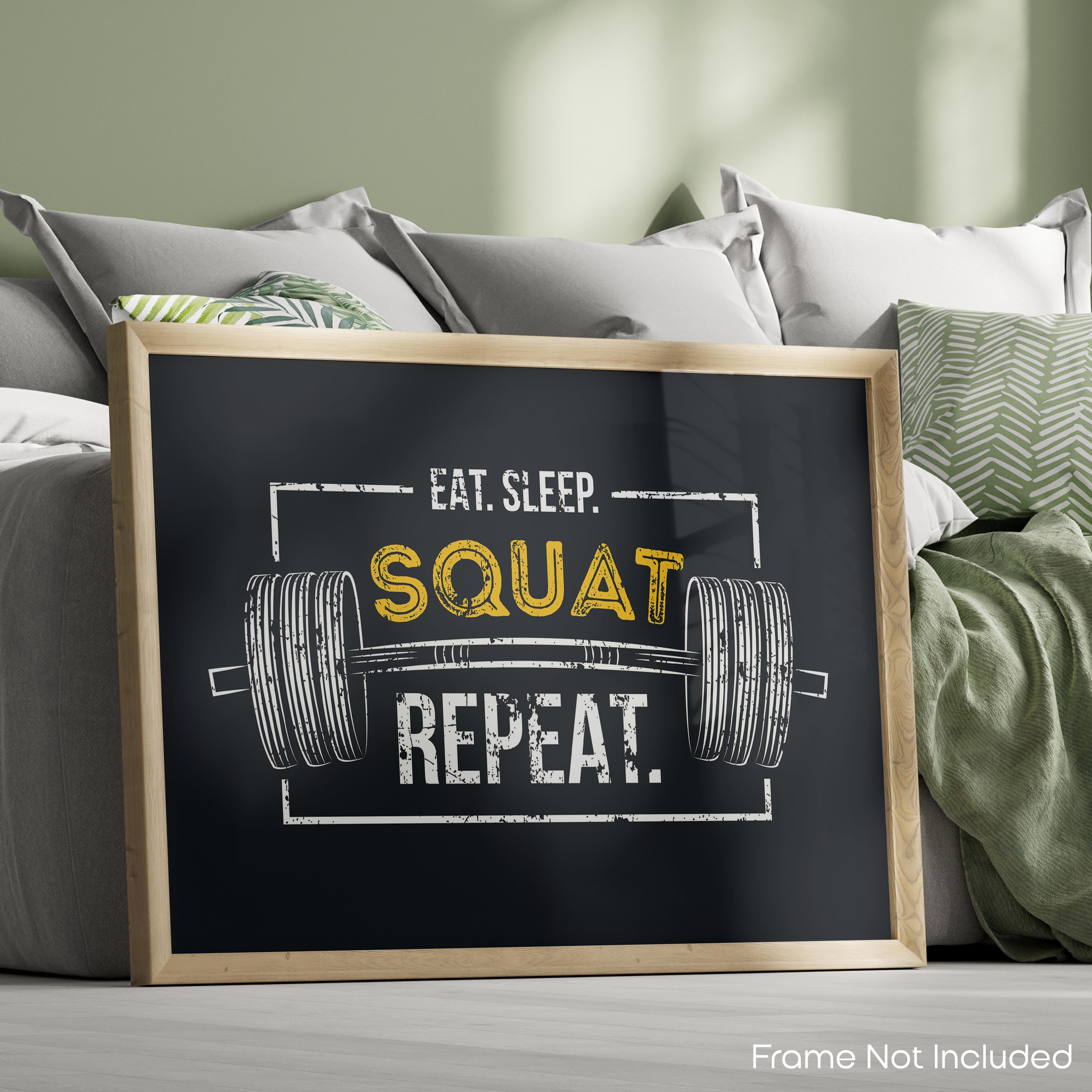 Eat Sleep Squat Repeat - Gym Poster