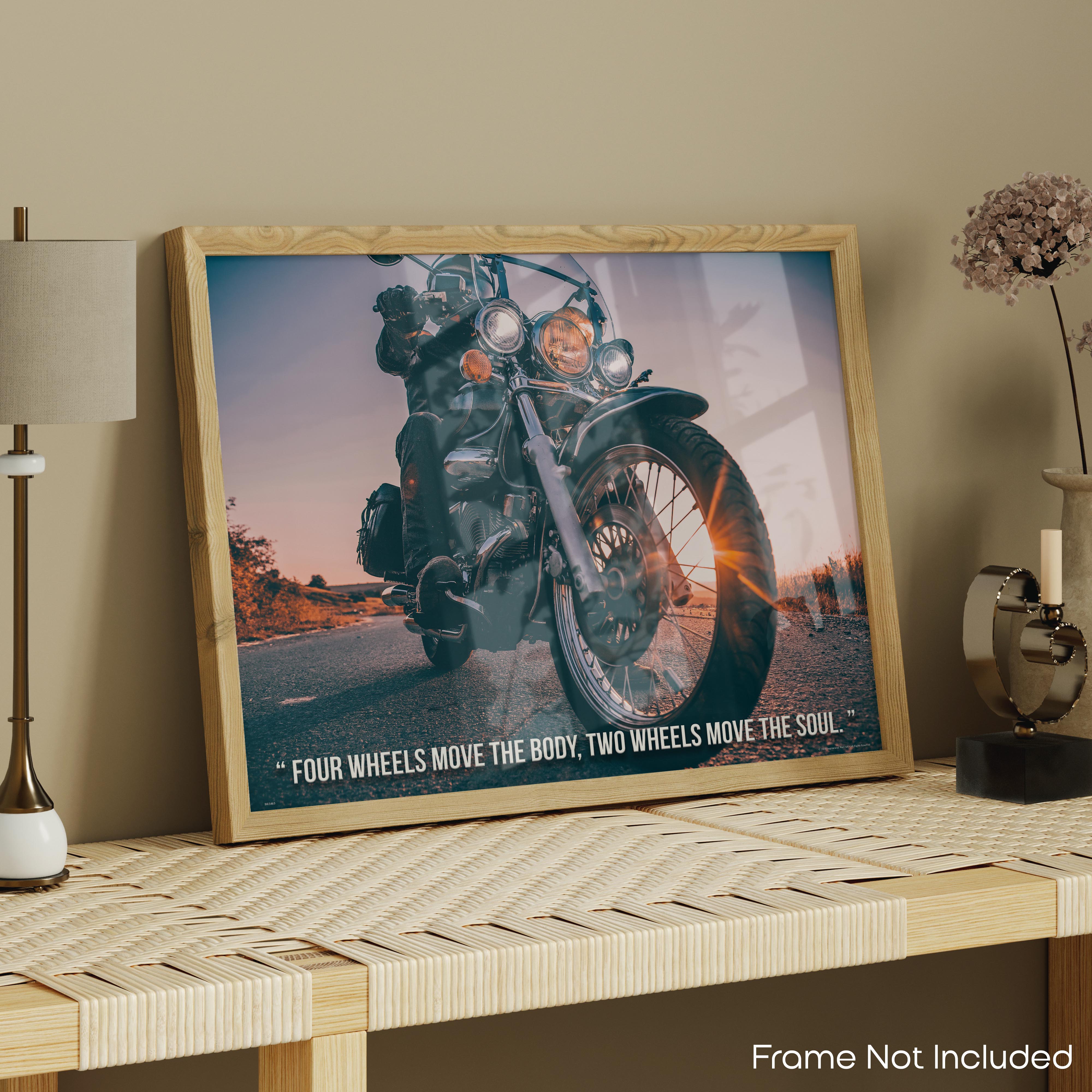Four Wheels Move The Soul - Motorcycle Poster