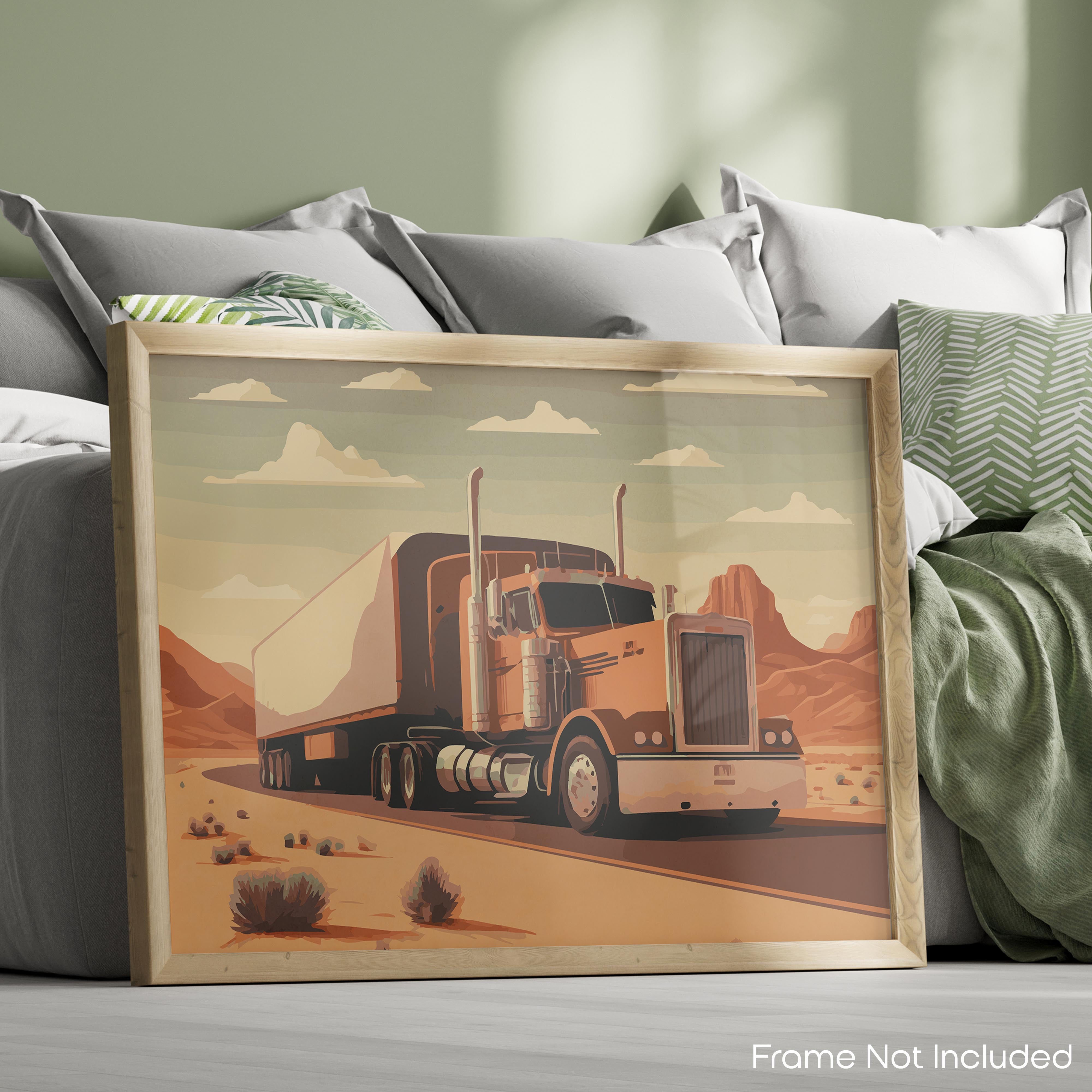 Desert - Semi Truck Poster
