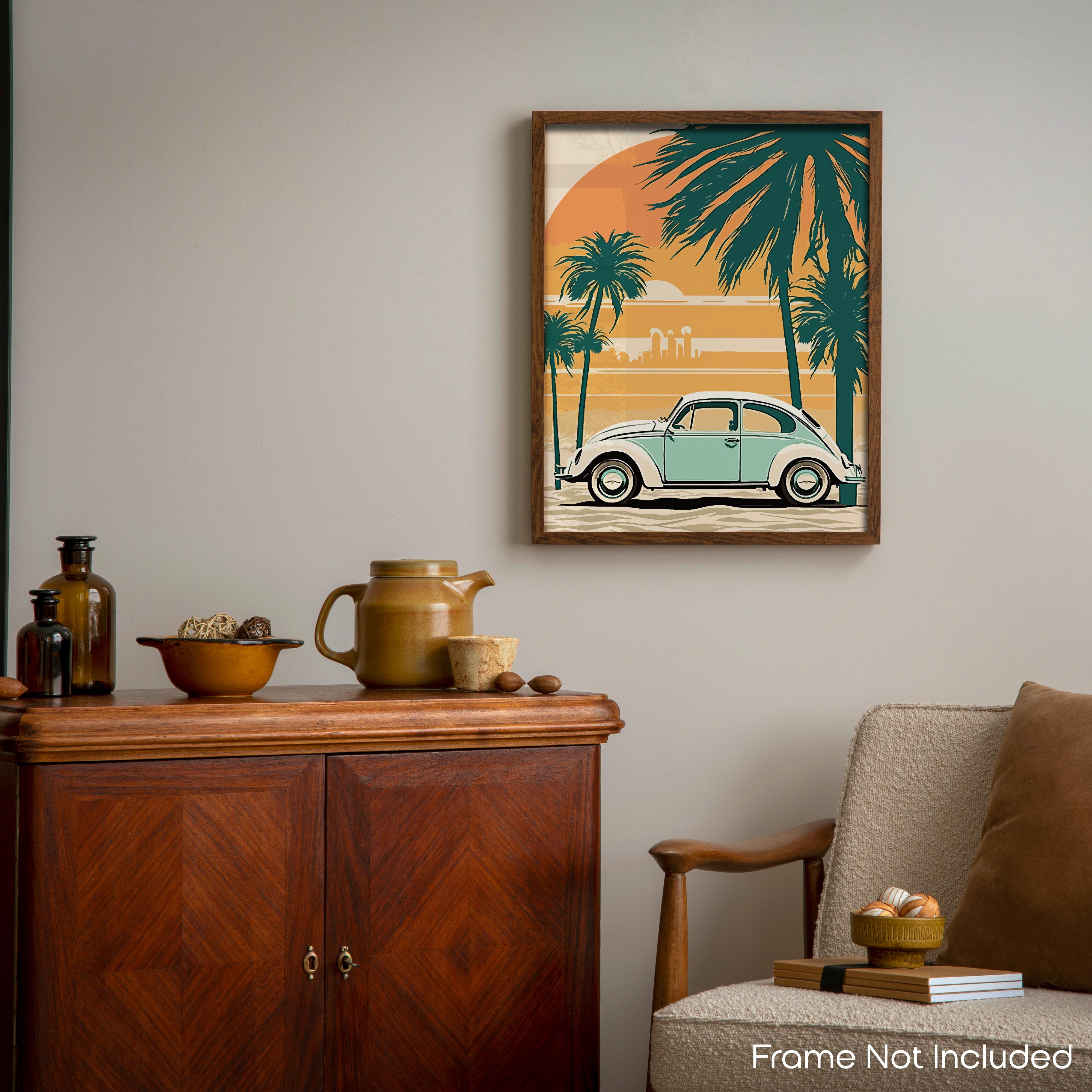 White Beetle - Volkswagen Poster