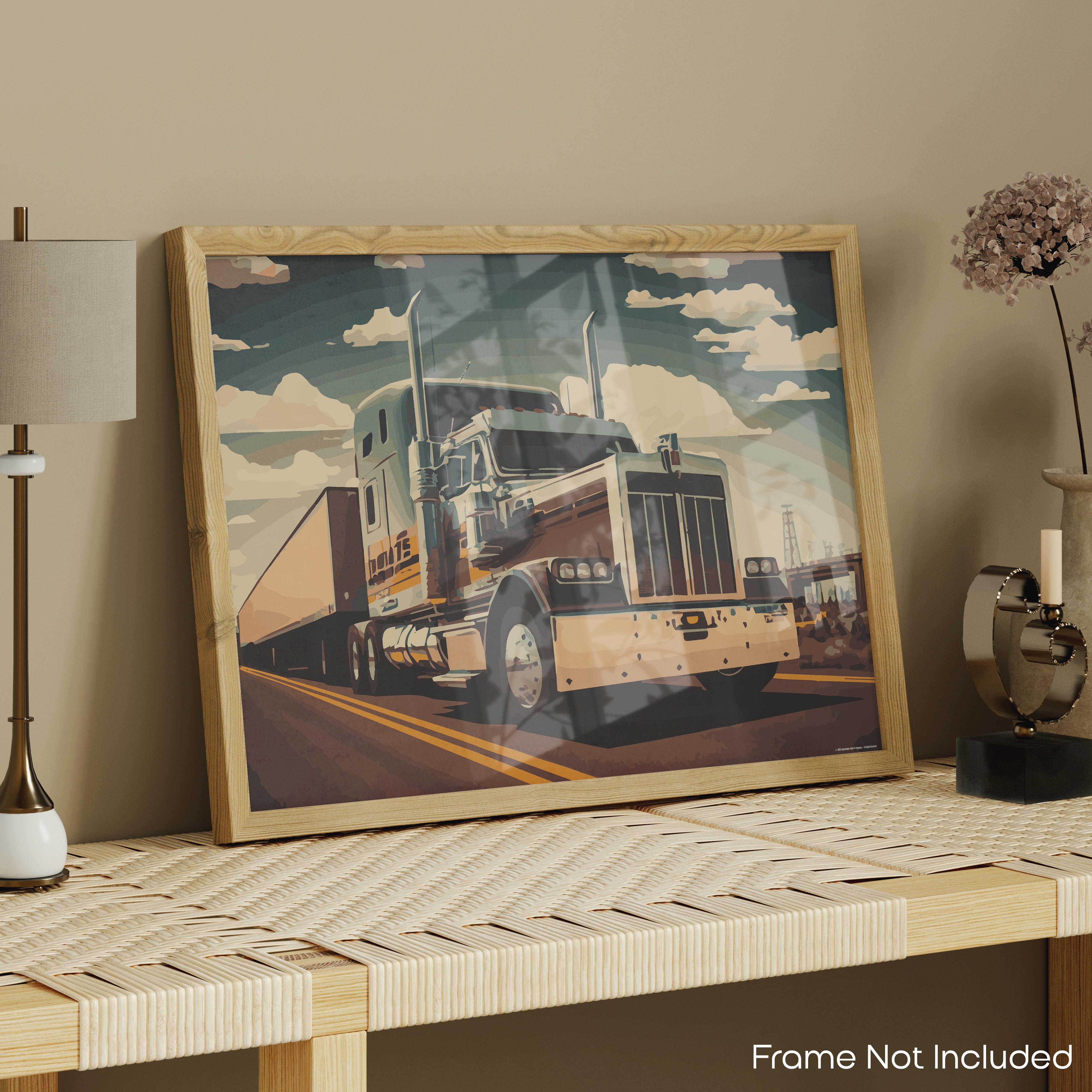Blue Skies - Semi Truck Poster