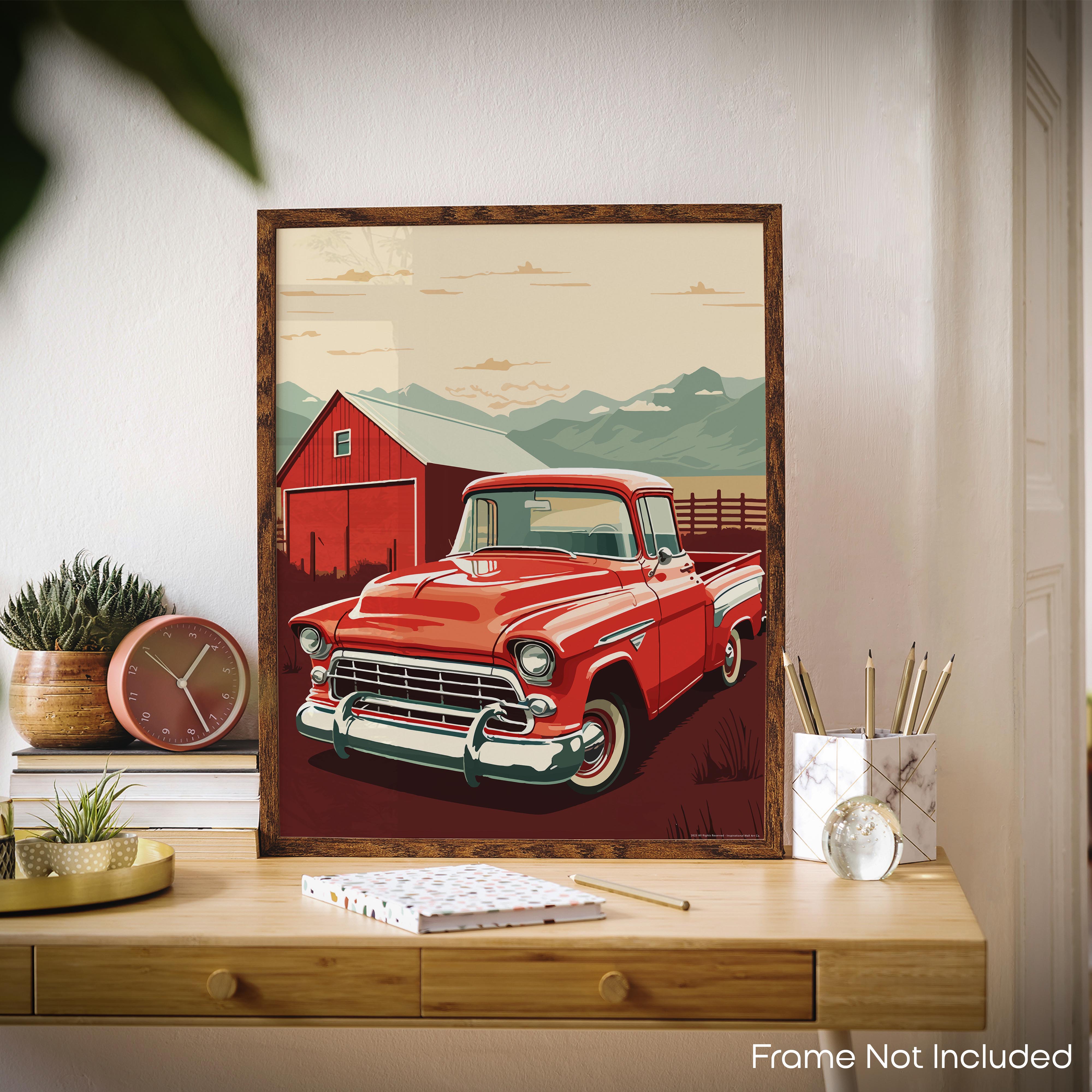 Red Barn - Truck Poster