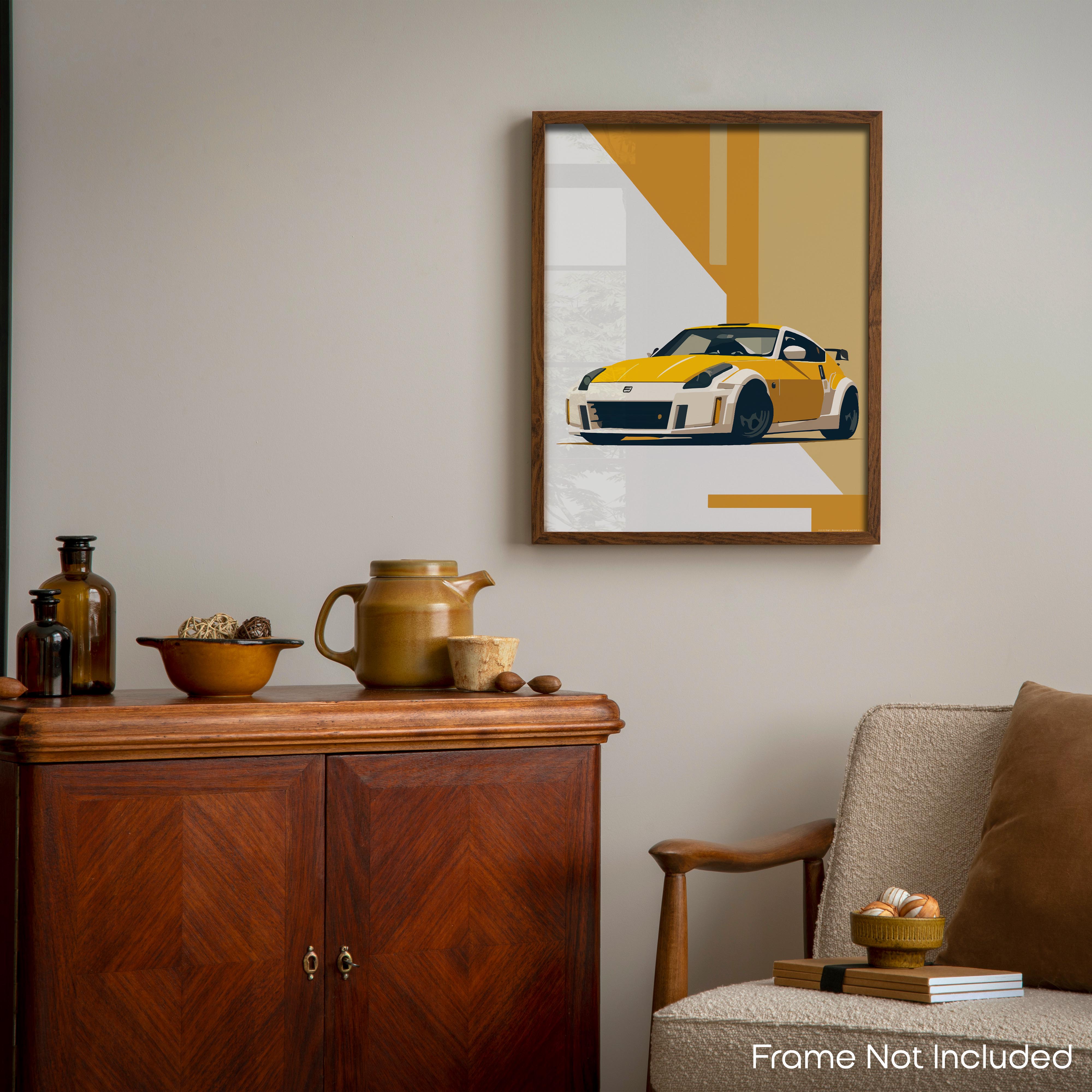 Yellow GTR - Car Poster