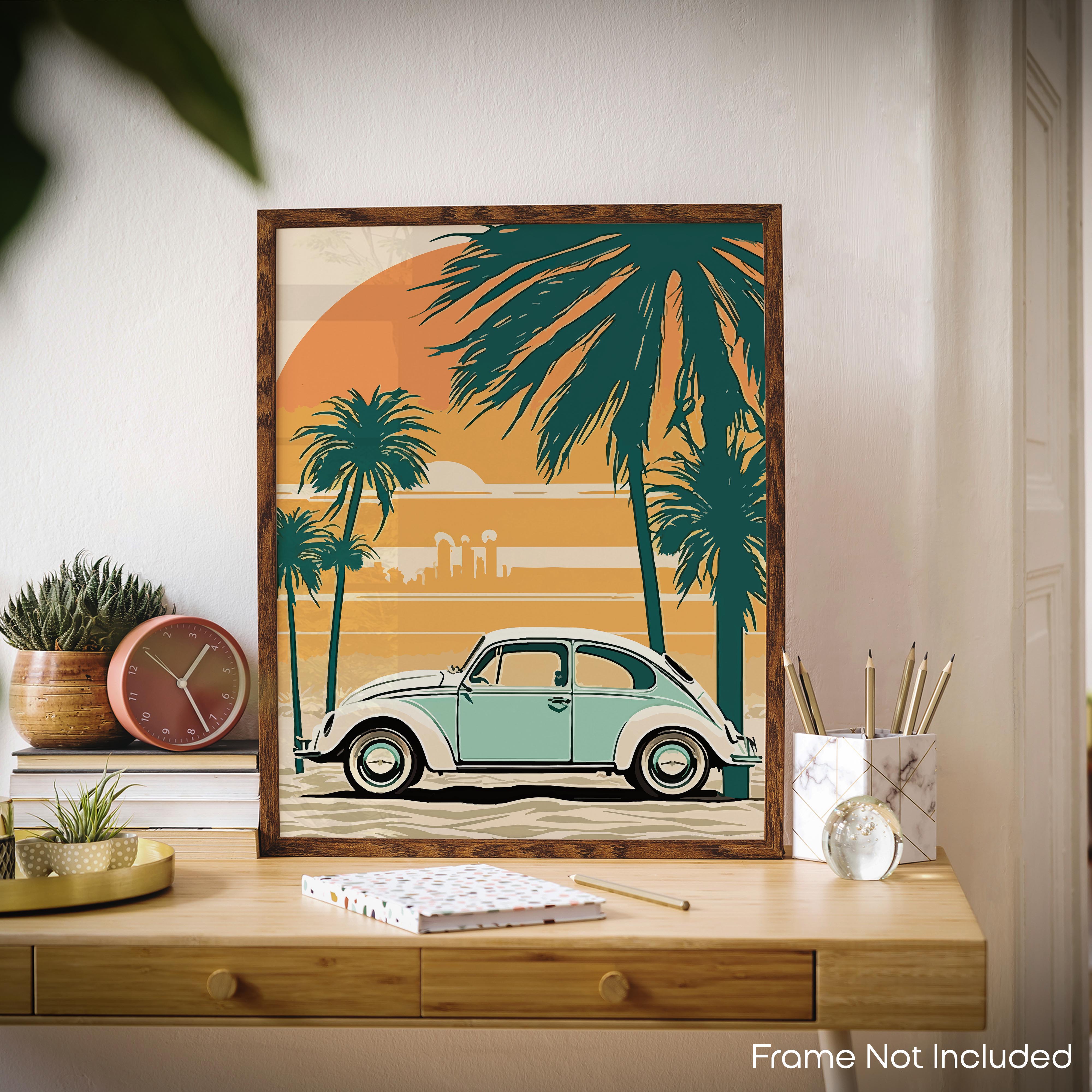White Beetle - Volkswagen Poster