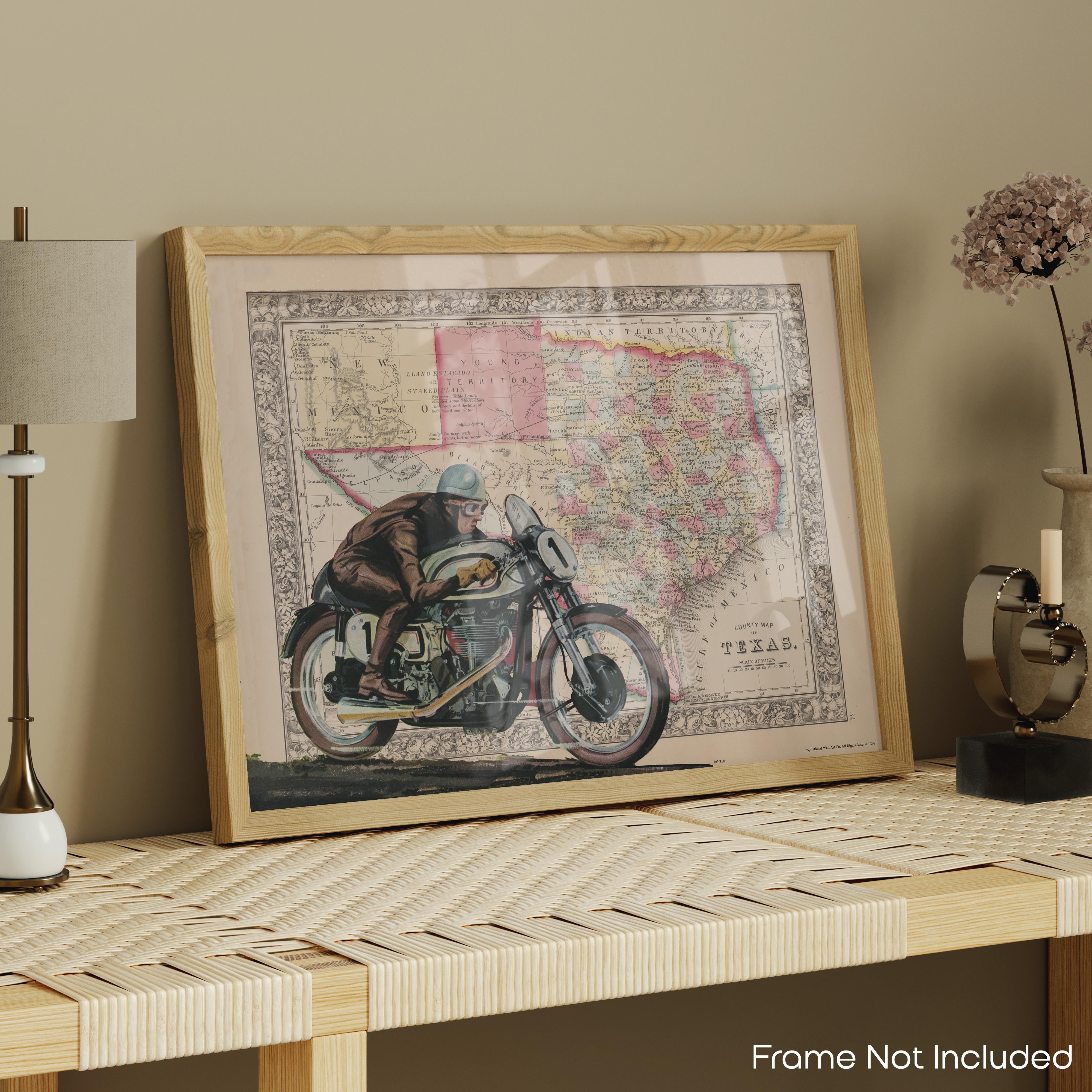 Texas - Motorcycle Poster