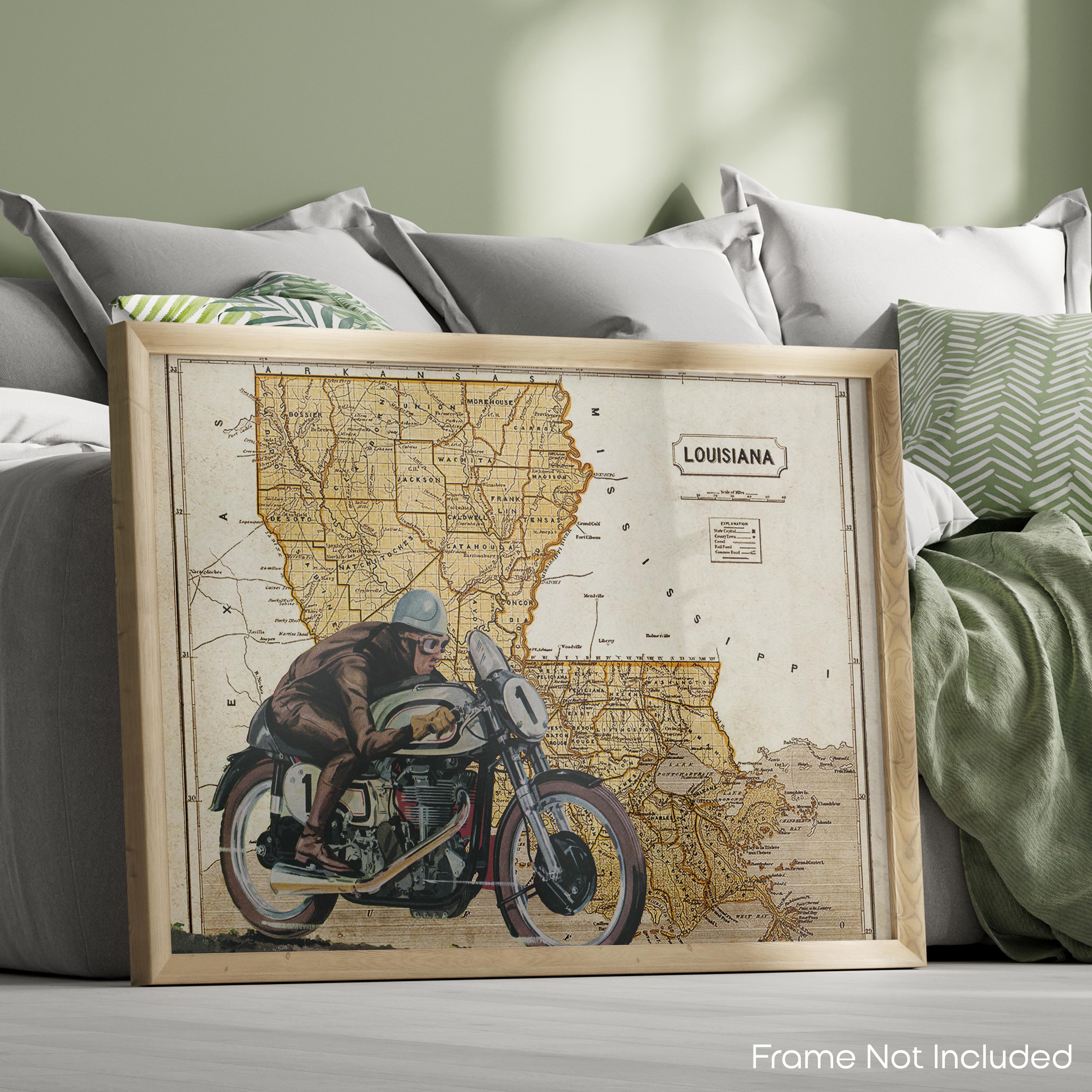 Louisiana - Motorcycle Poster