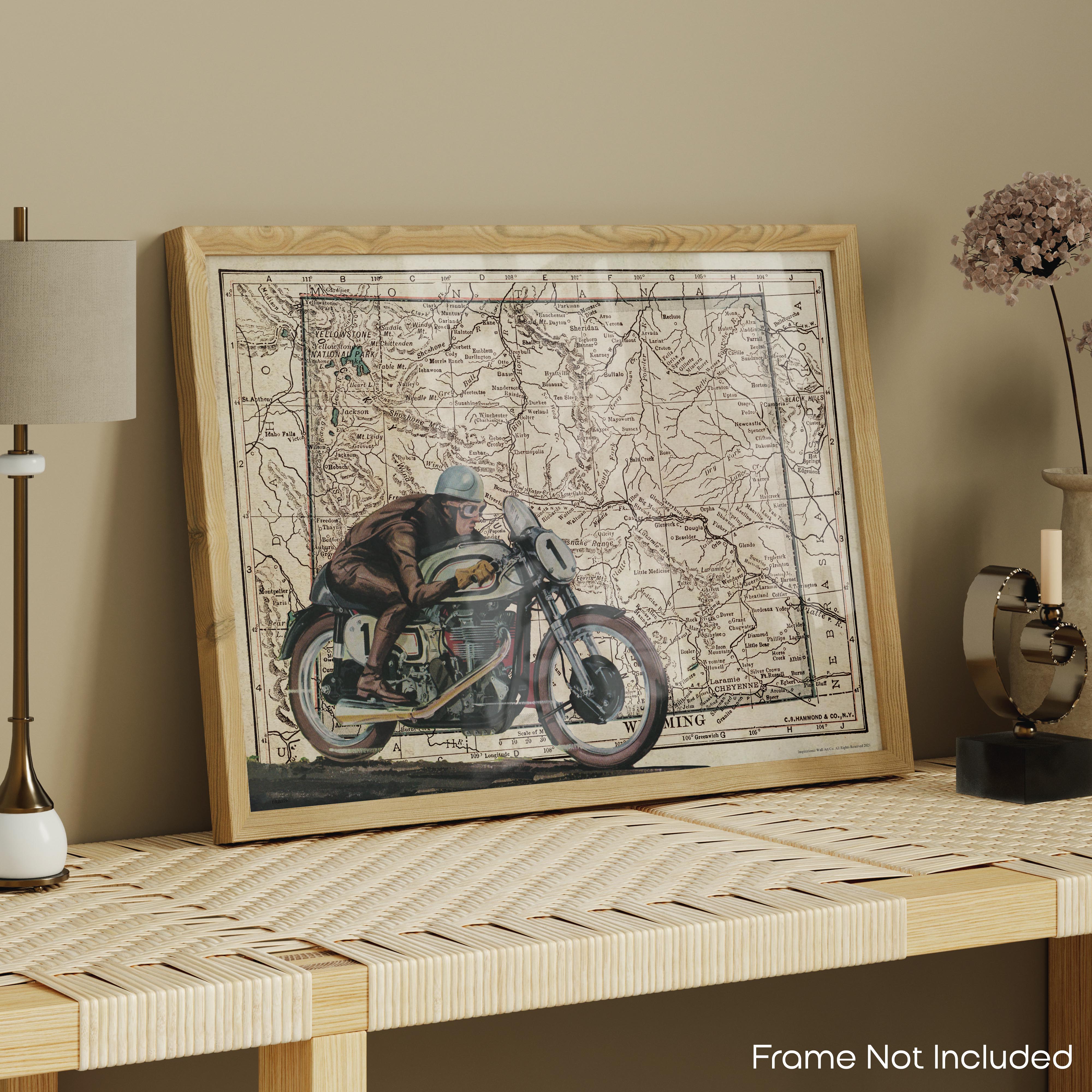 Wyoming - Motorcycle Poster