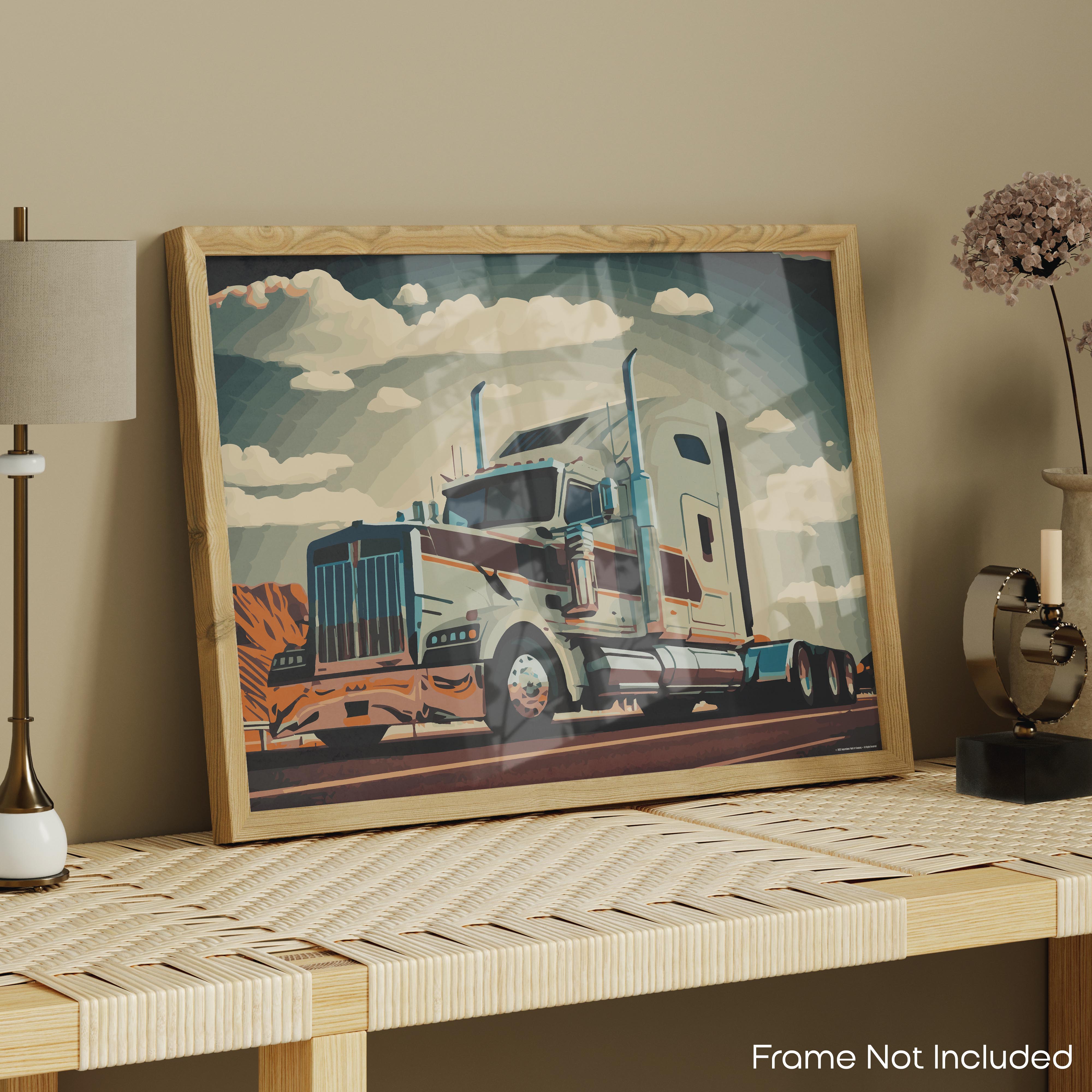 Open Roads - Semi Truck Poster