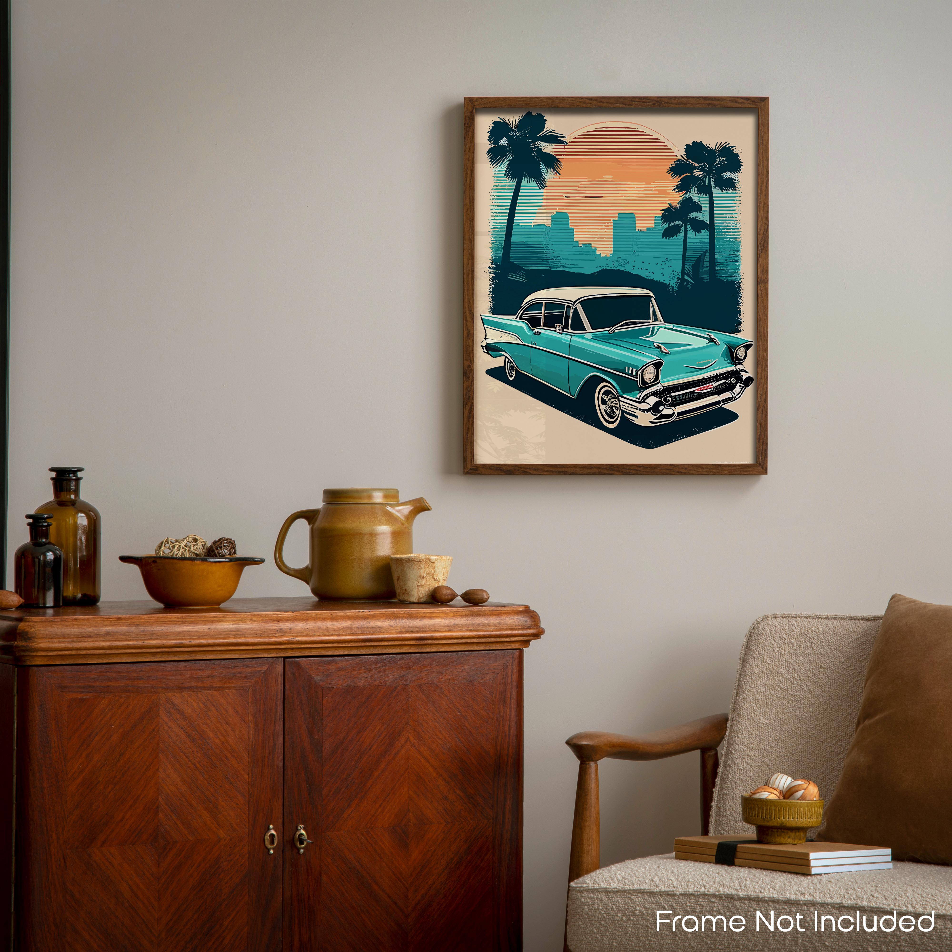 Blue Bel Air - Car Poster