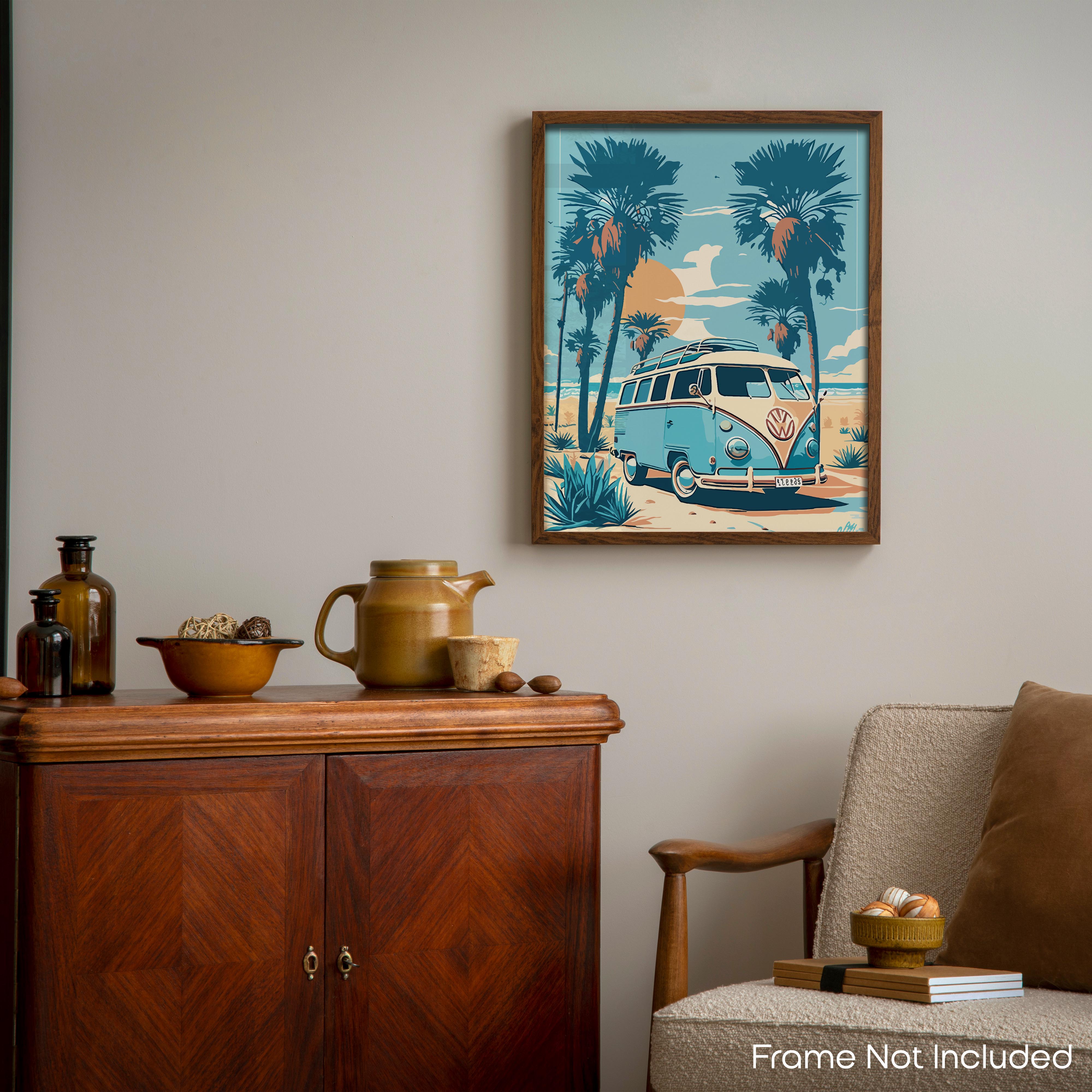 Blue Palm Trees - Volkswagen Poster
