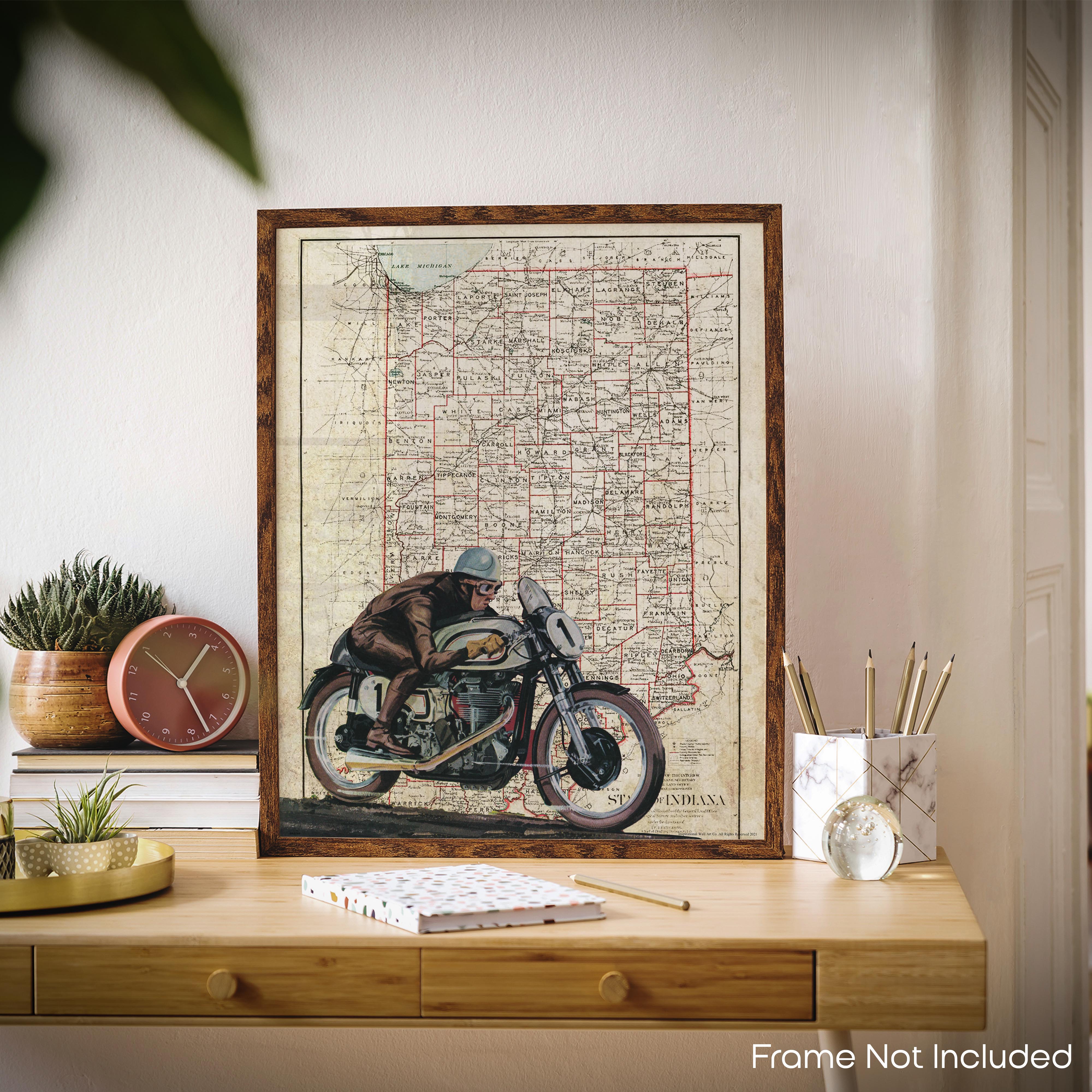 Indiana - Motorcycle Poster