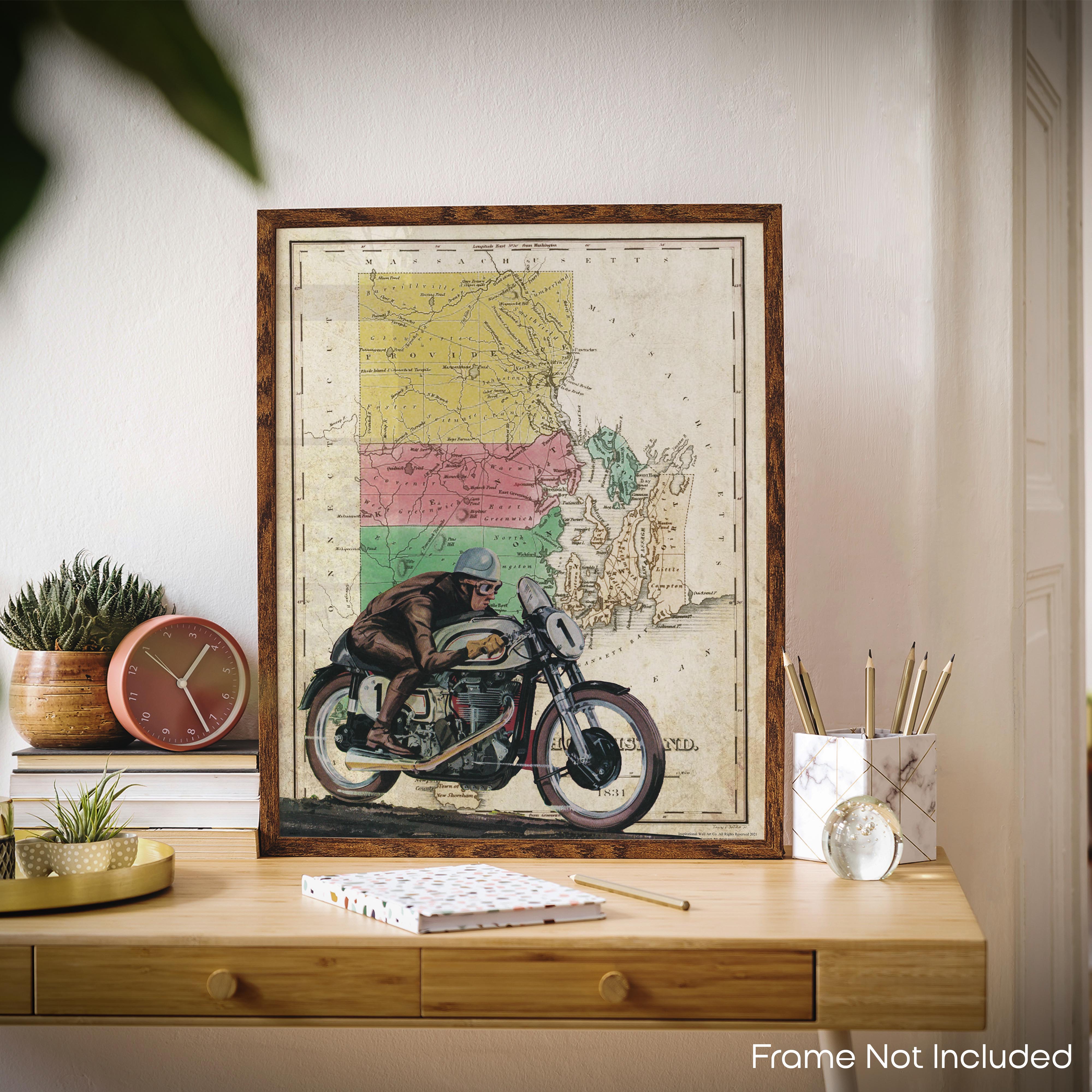Rhode Island - Motorcycle Poster