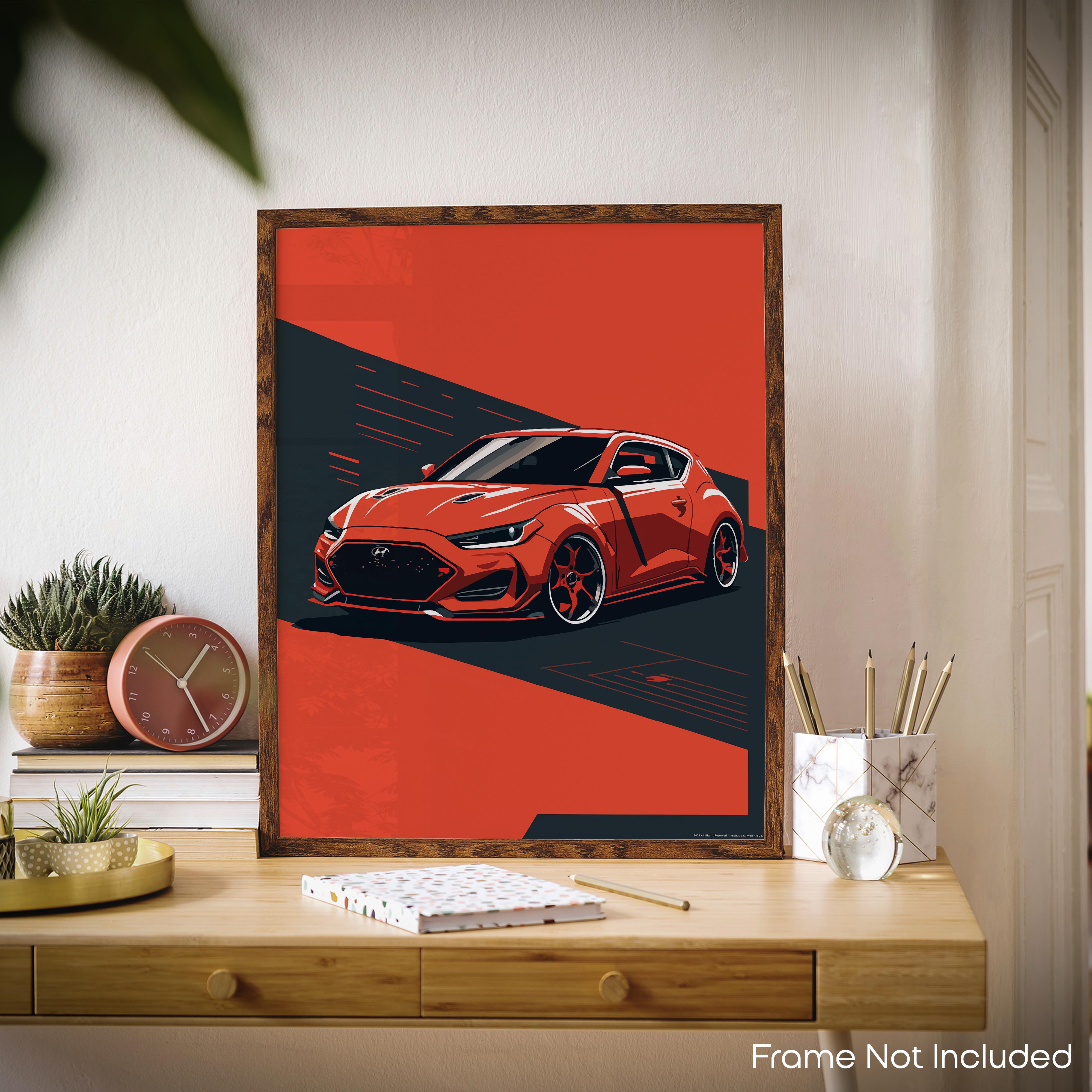 Red Veloster - Car Poster