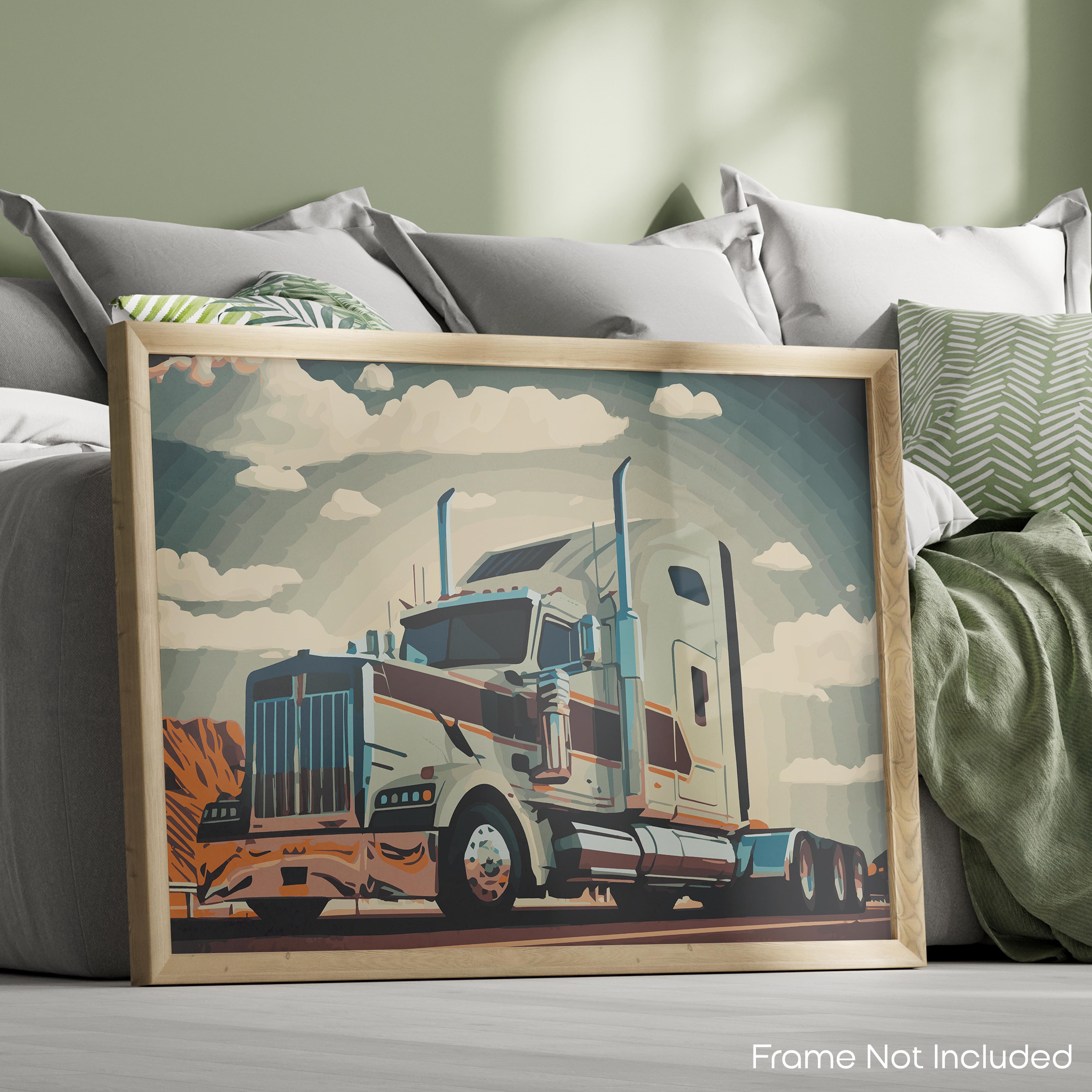 Open Roads - Semi Truck Poster