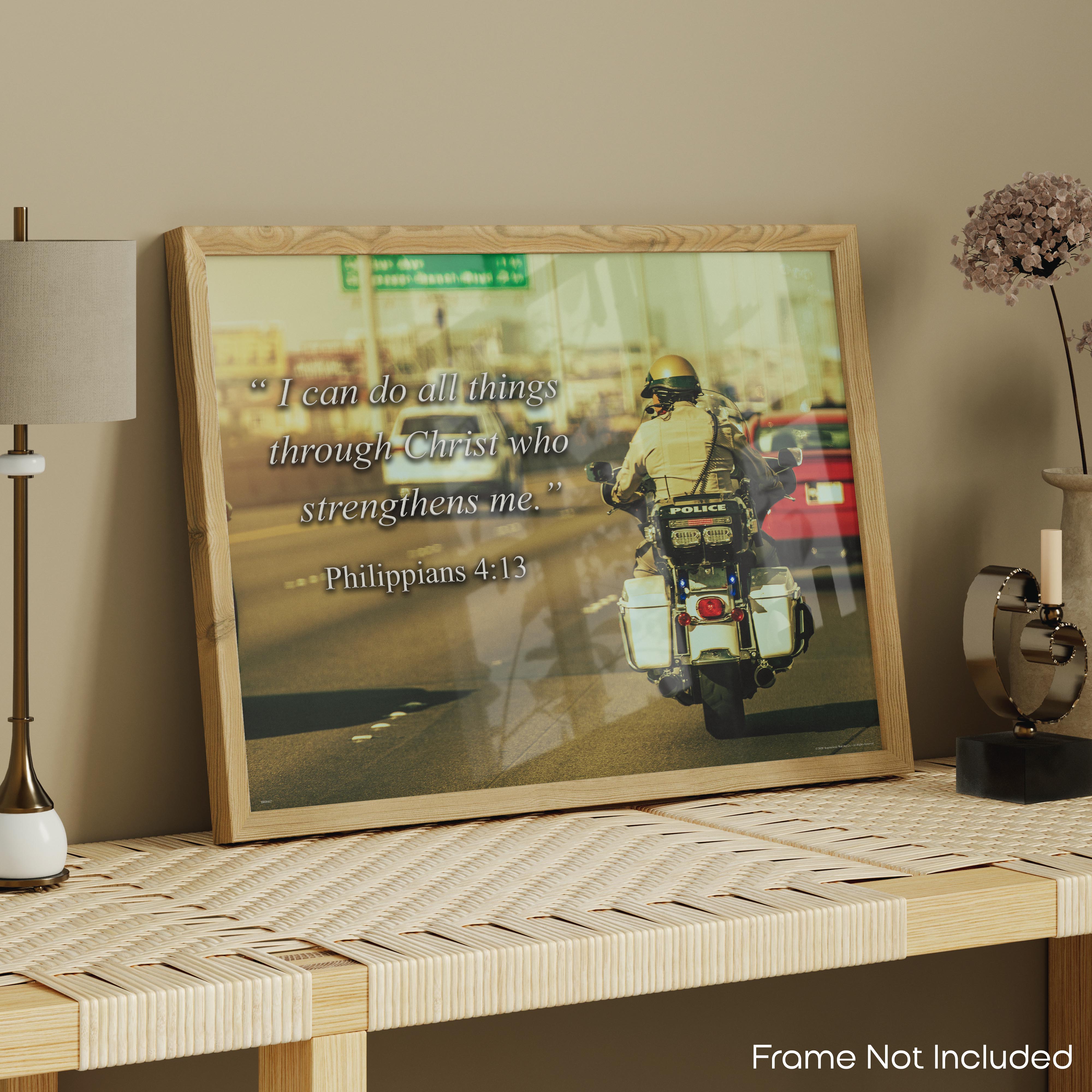 Philippians 4:13 - Motorcycle Poster