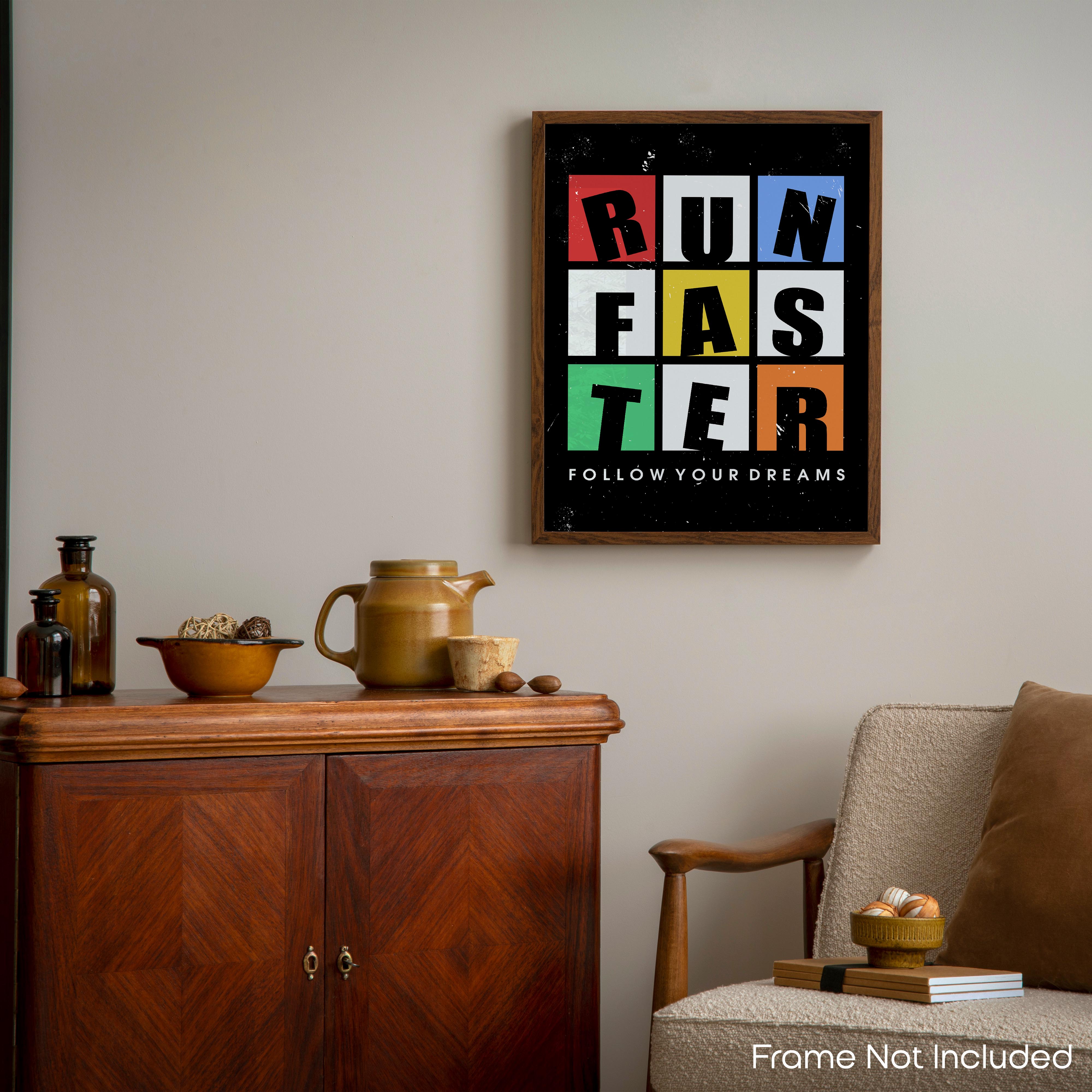 Run Faster - Gym Poster