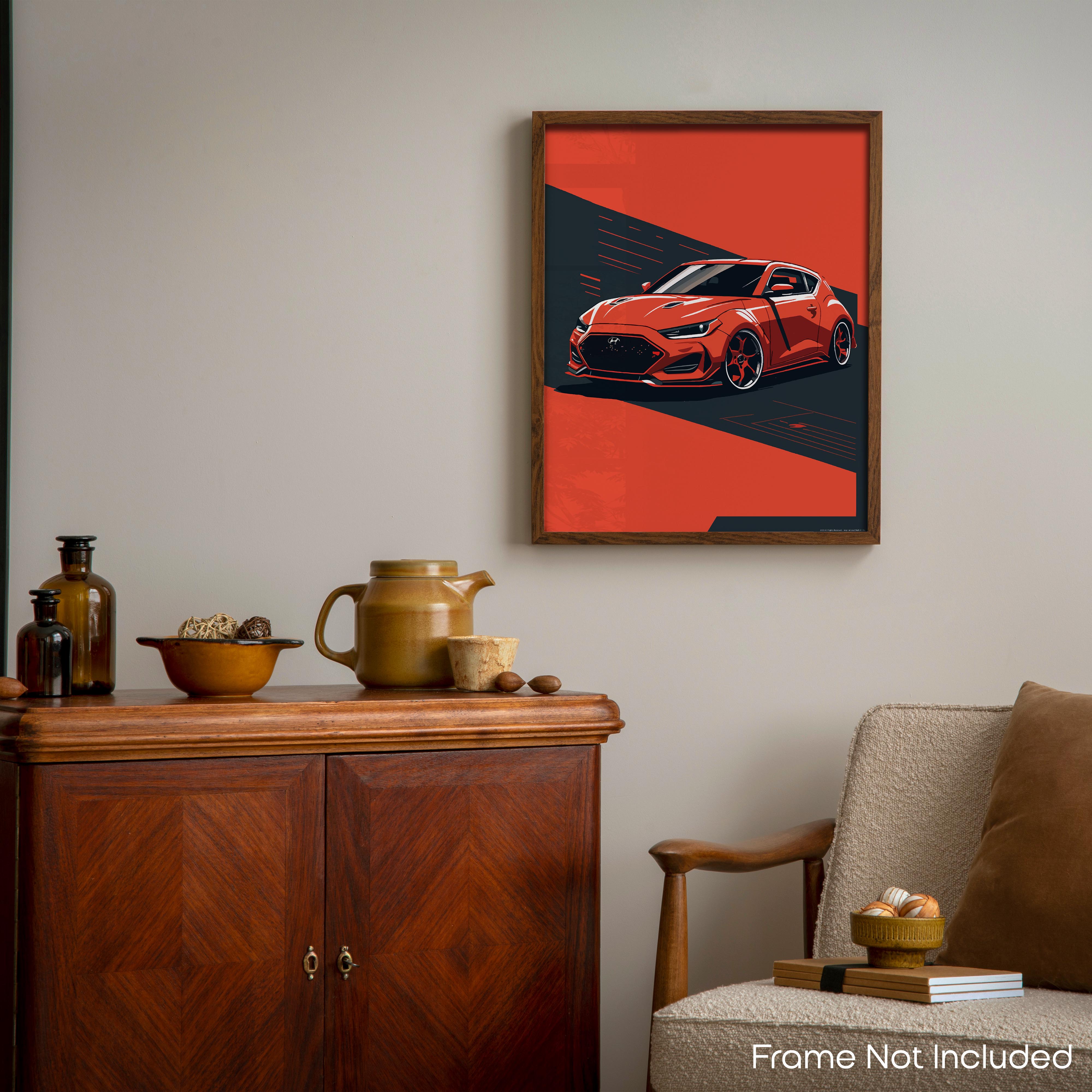 Red Veloster - Car Poster