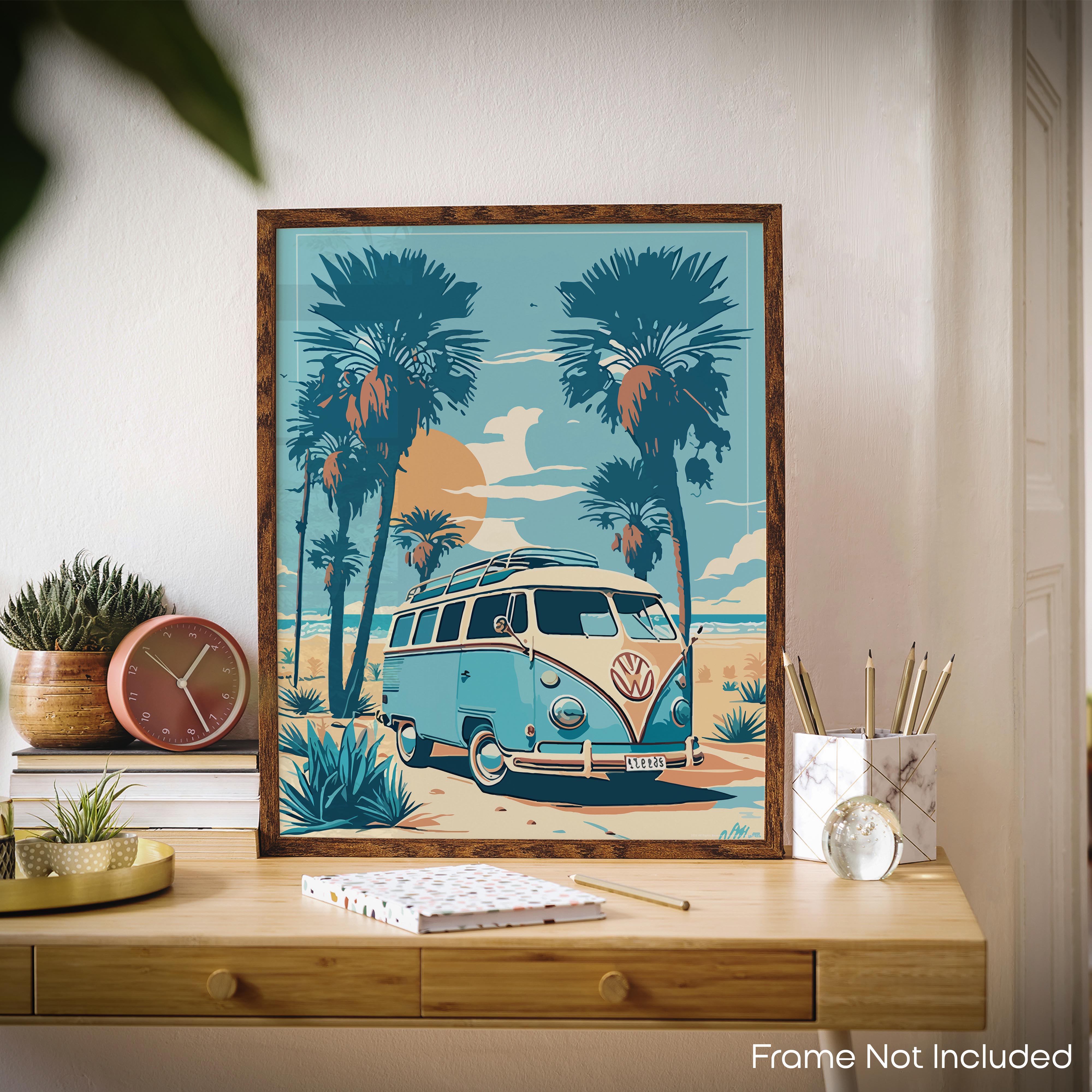 Blue Palm Trees - Volkswagen Poster