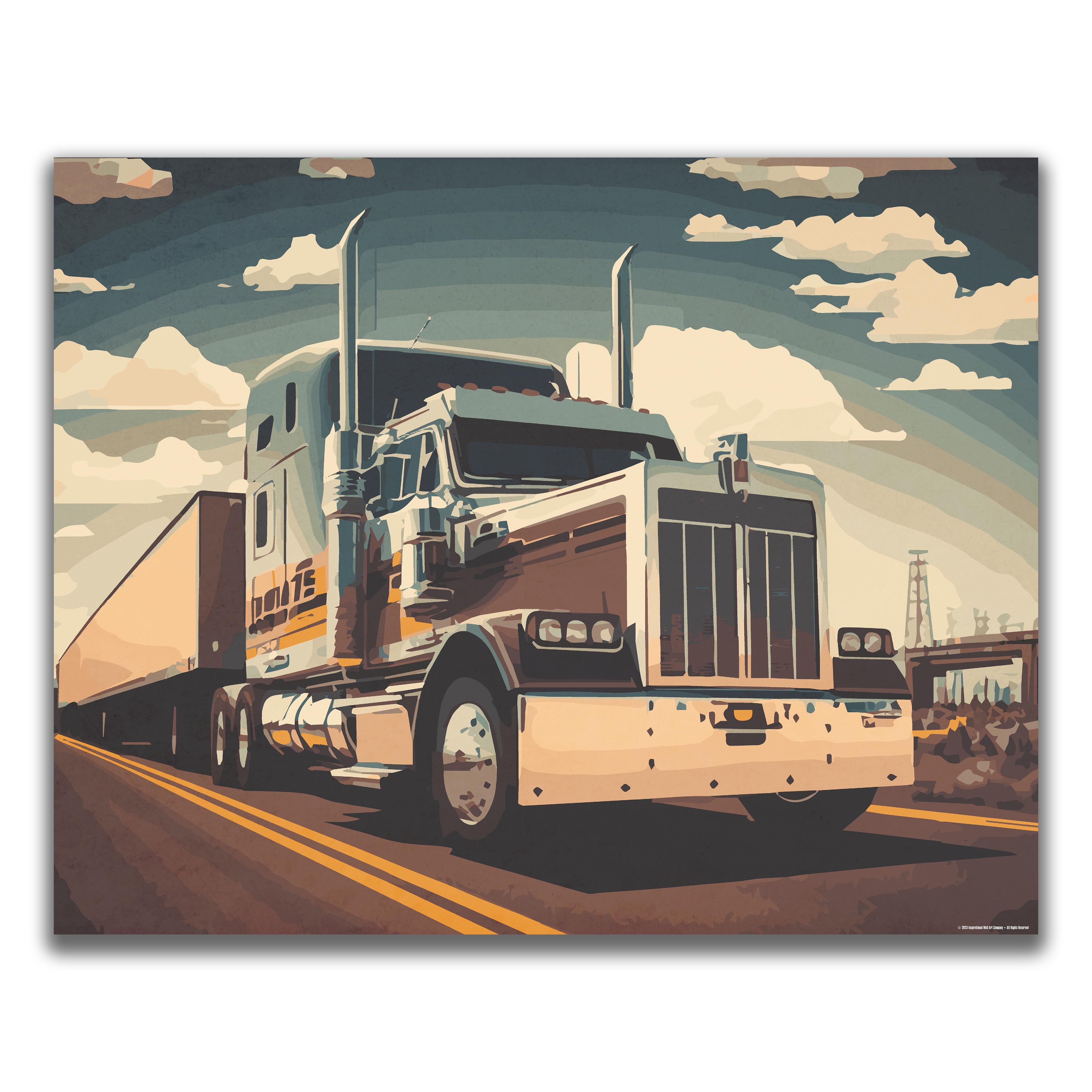 Blue Skies - Semi Truck Poster