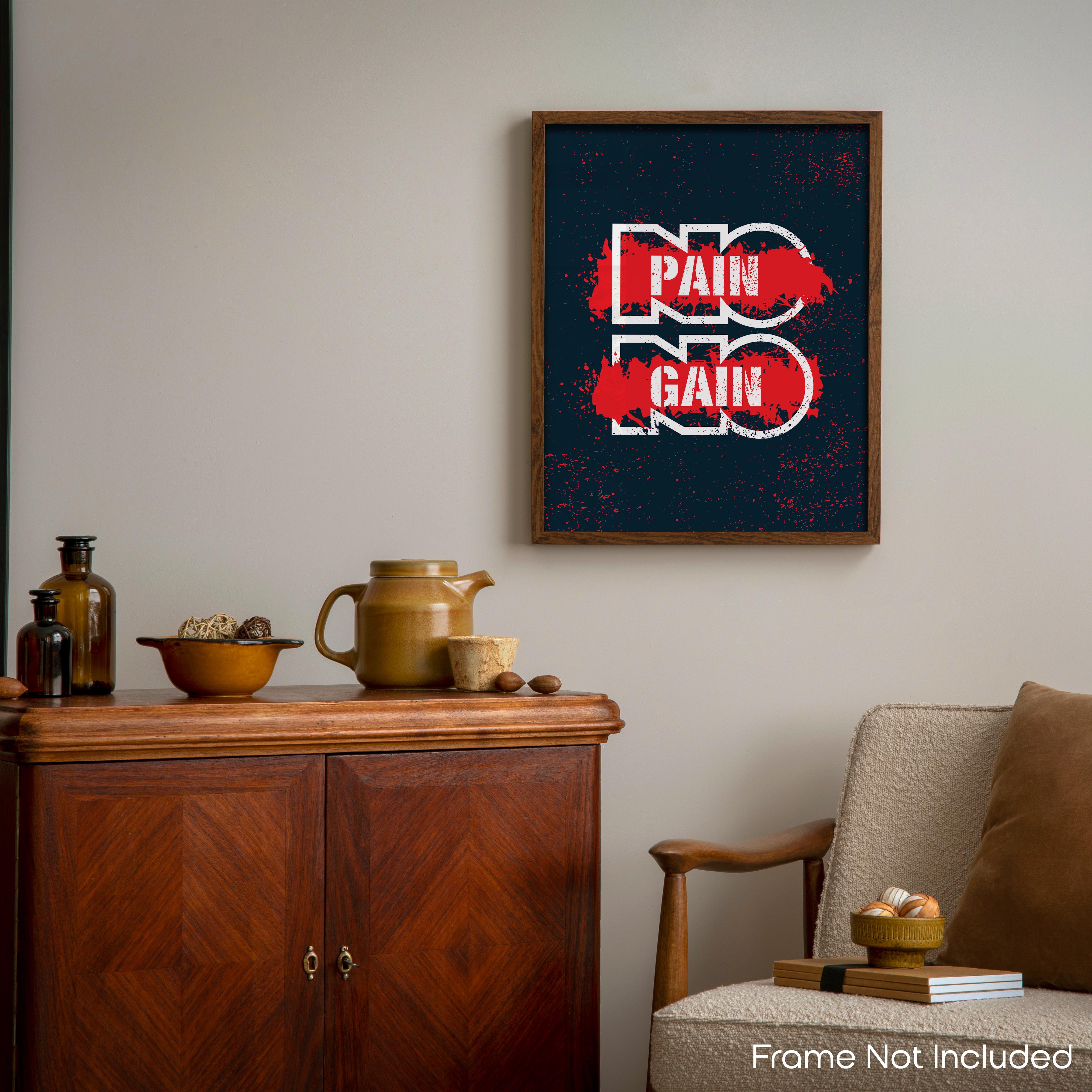 No Pain No Gain - Gym Poster