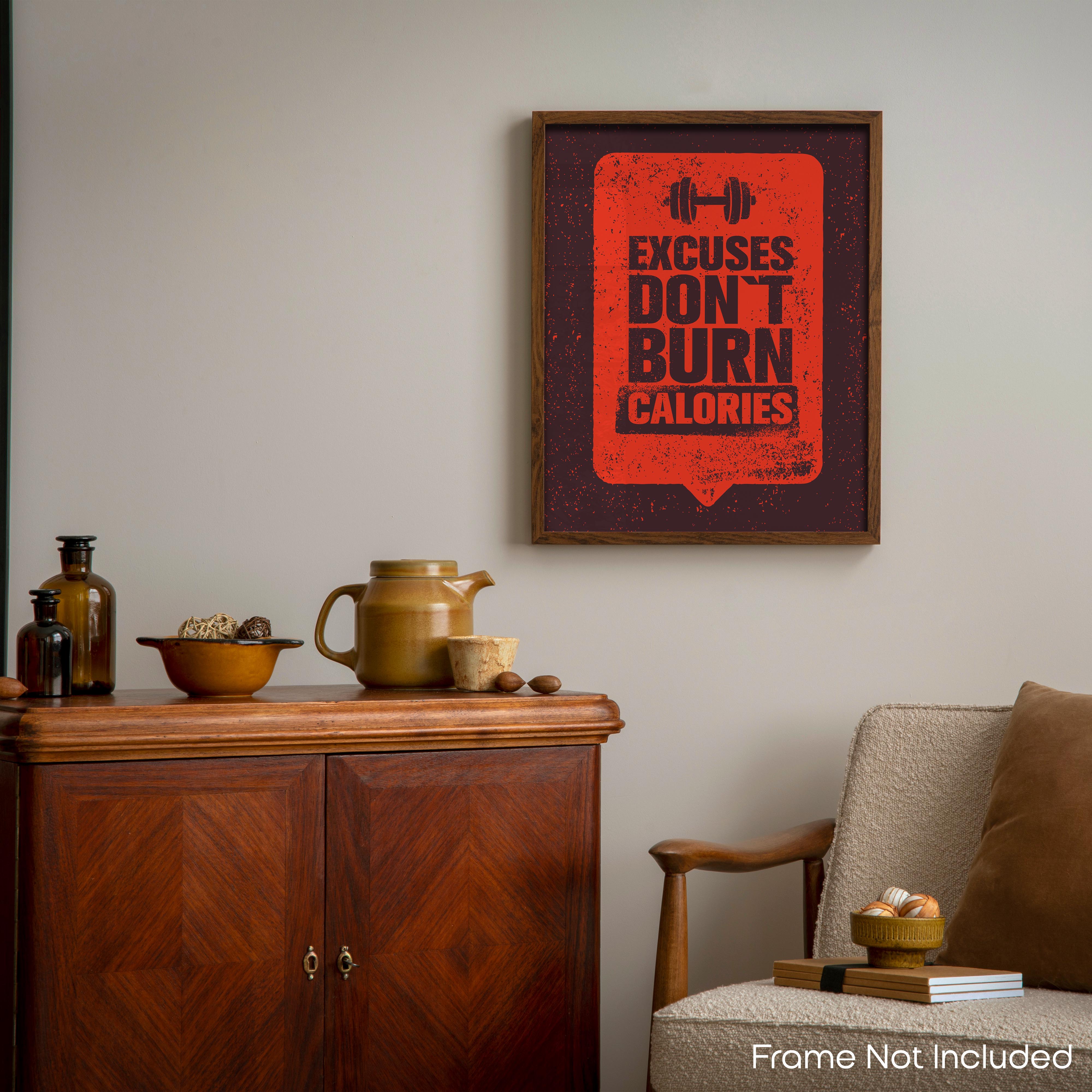 No Excuses - Gym Poster