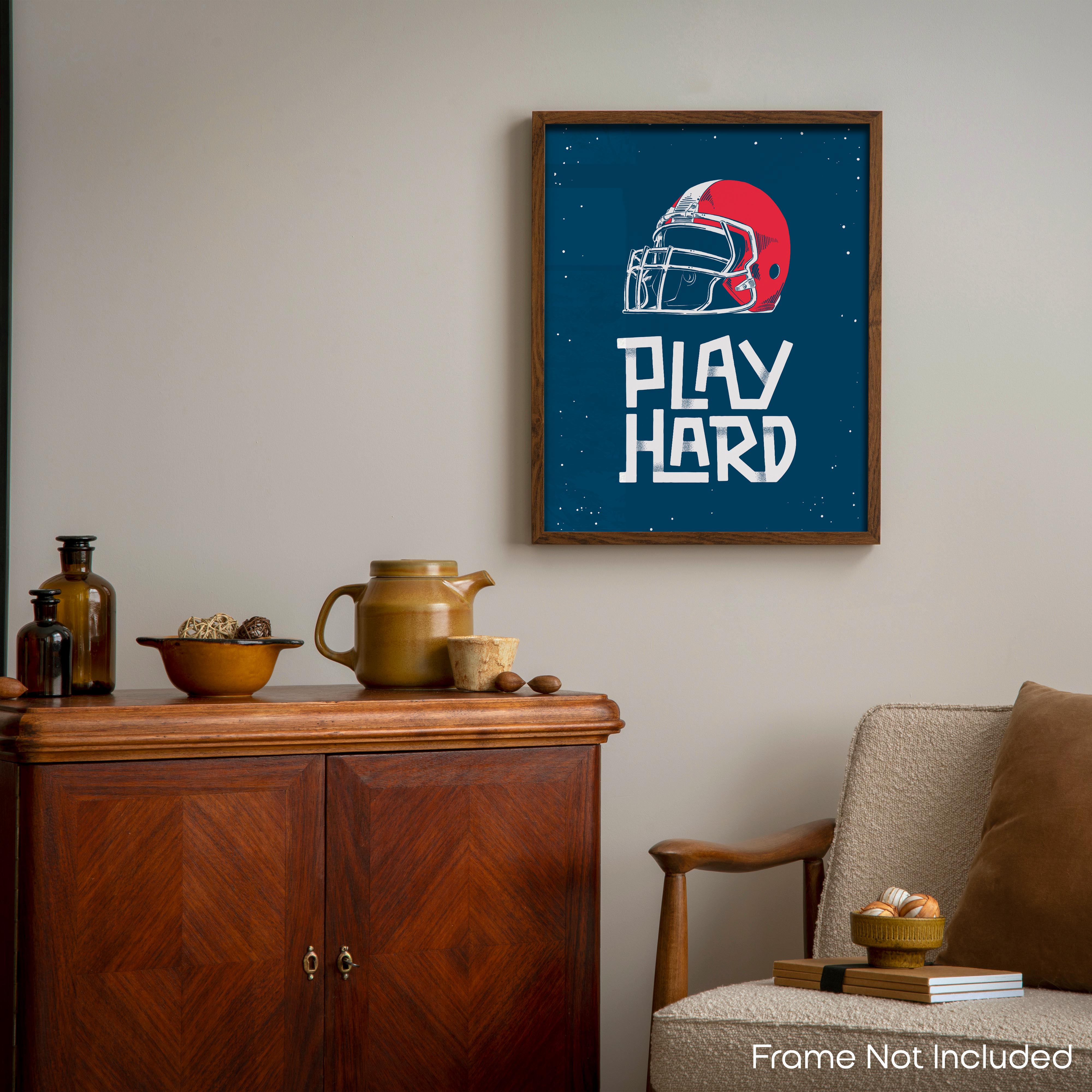 Play Hard - Football Poster