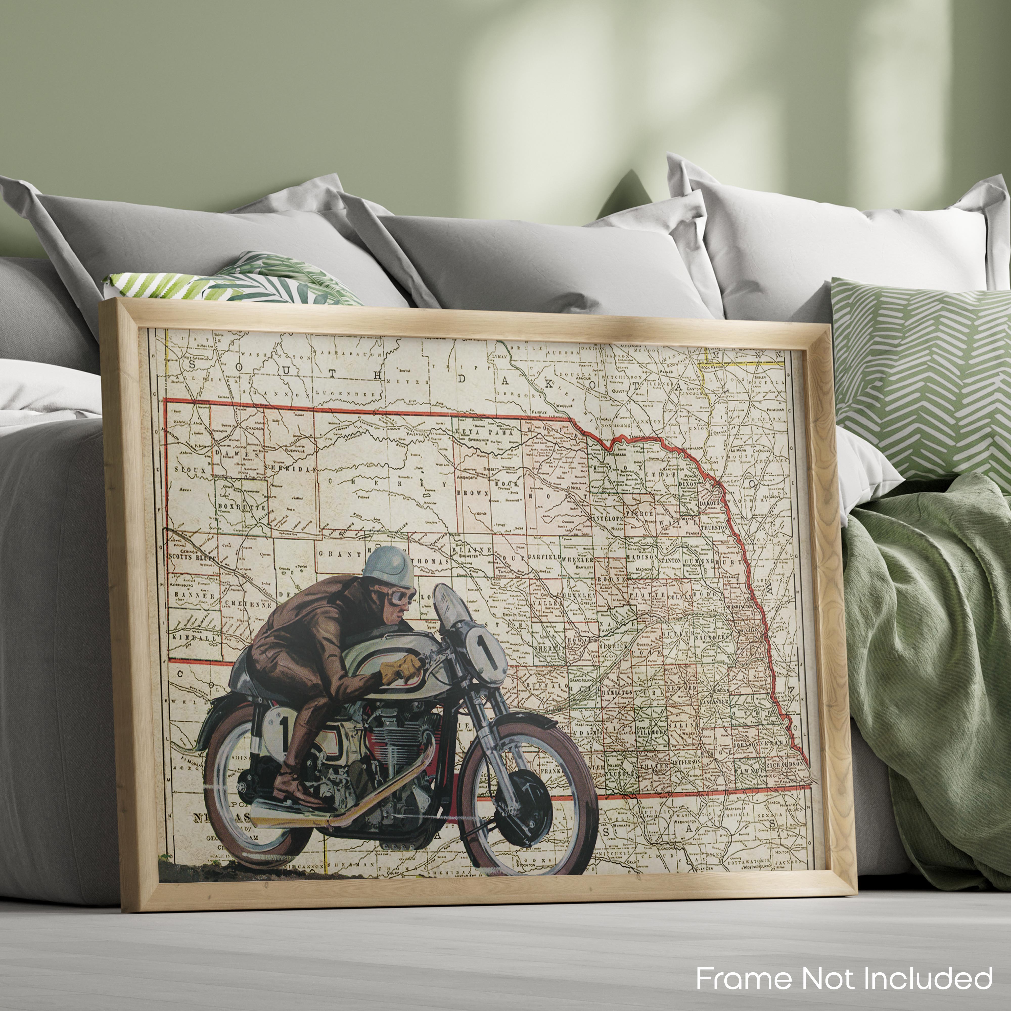 Nebraska - Motorcycle Poster