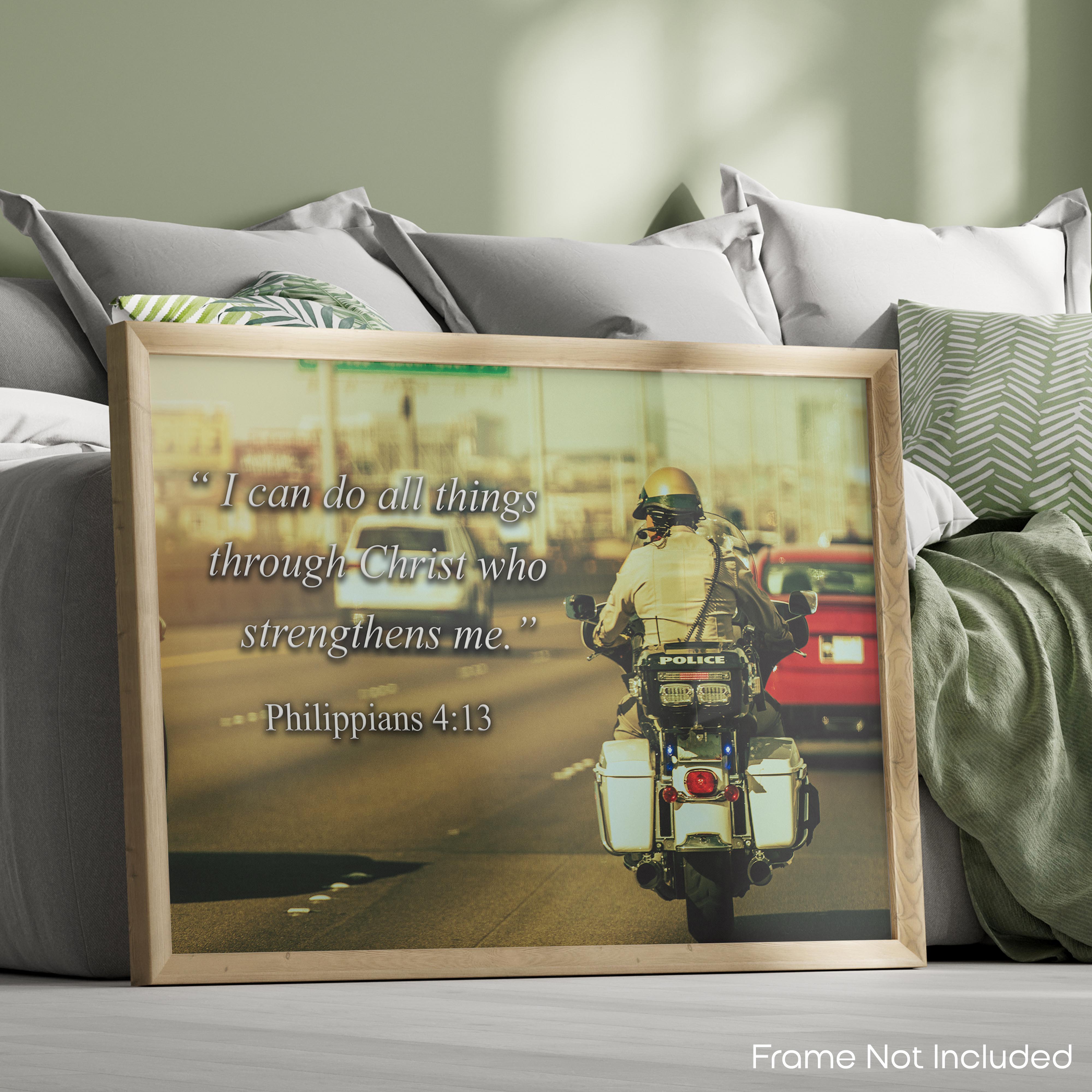 Philippians 4:13 - Motorcycle Poster