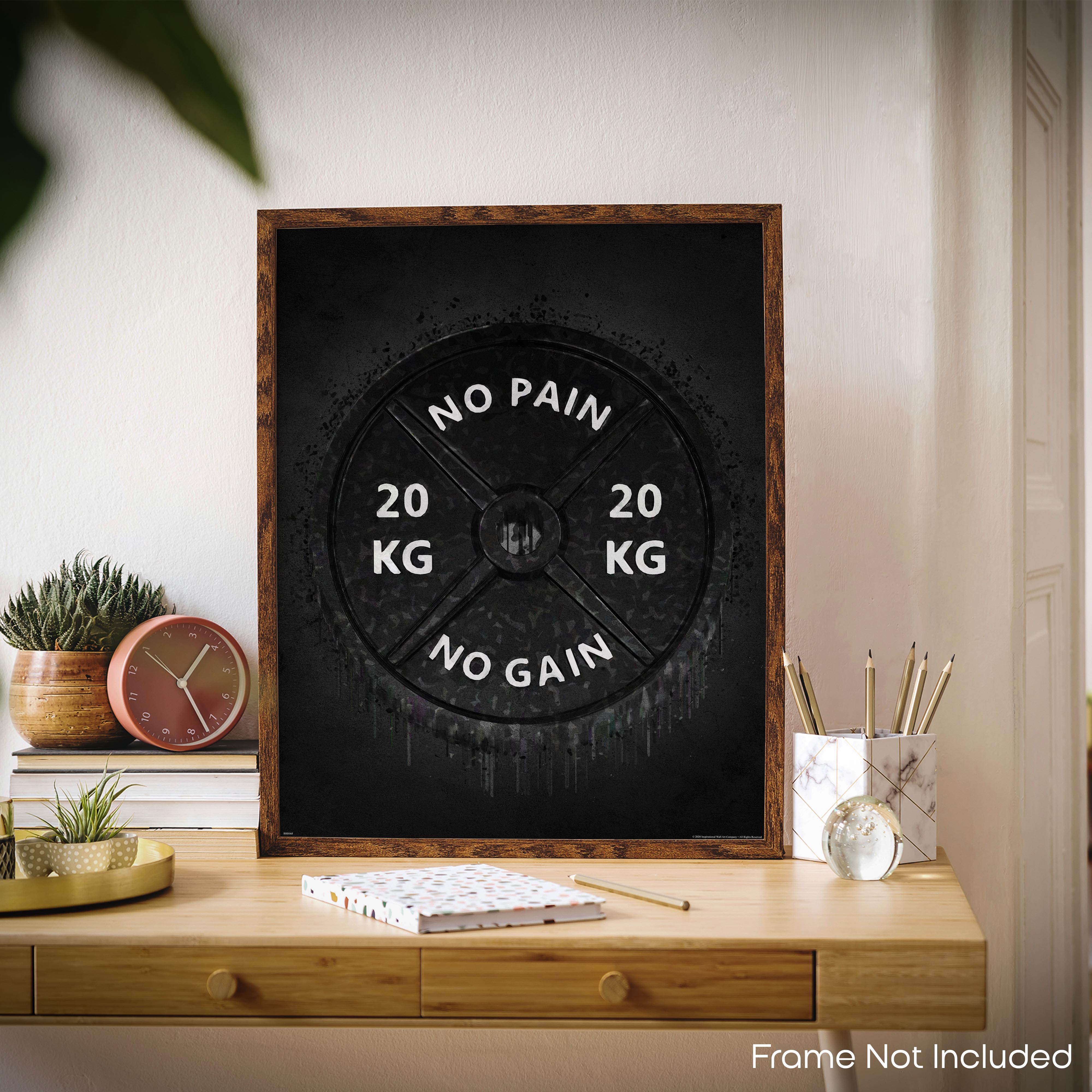 No Pain No Gain Plate - Gym Poster