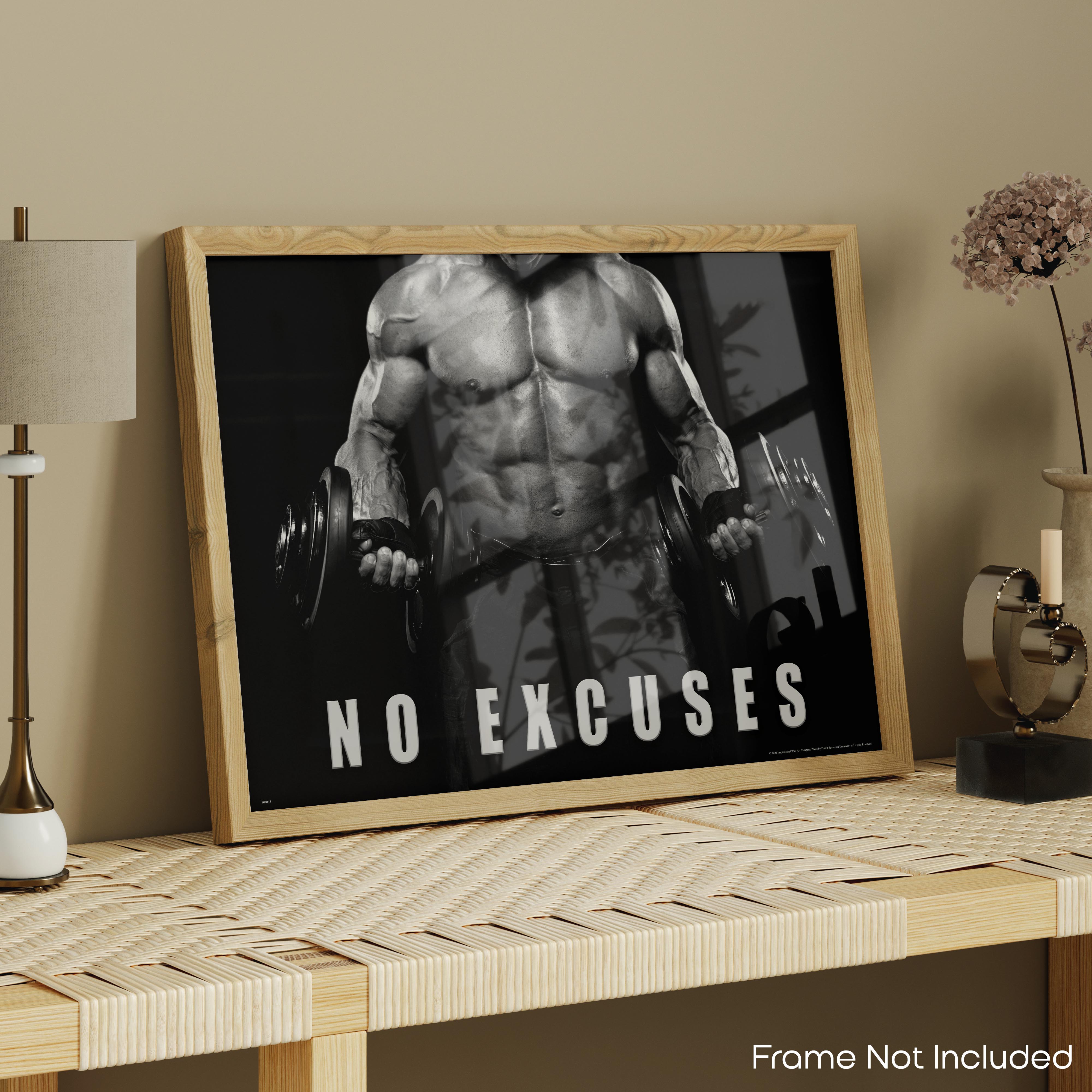 No Excuses - Gym Poster