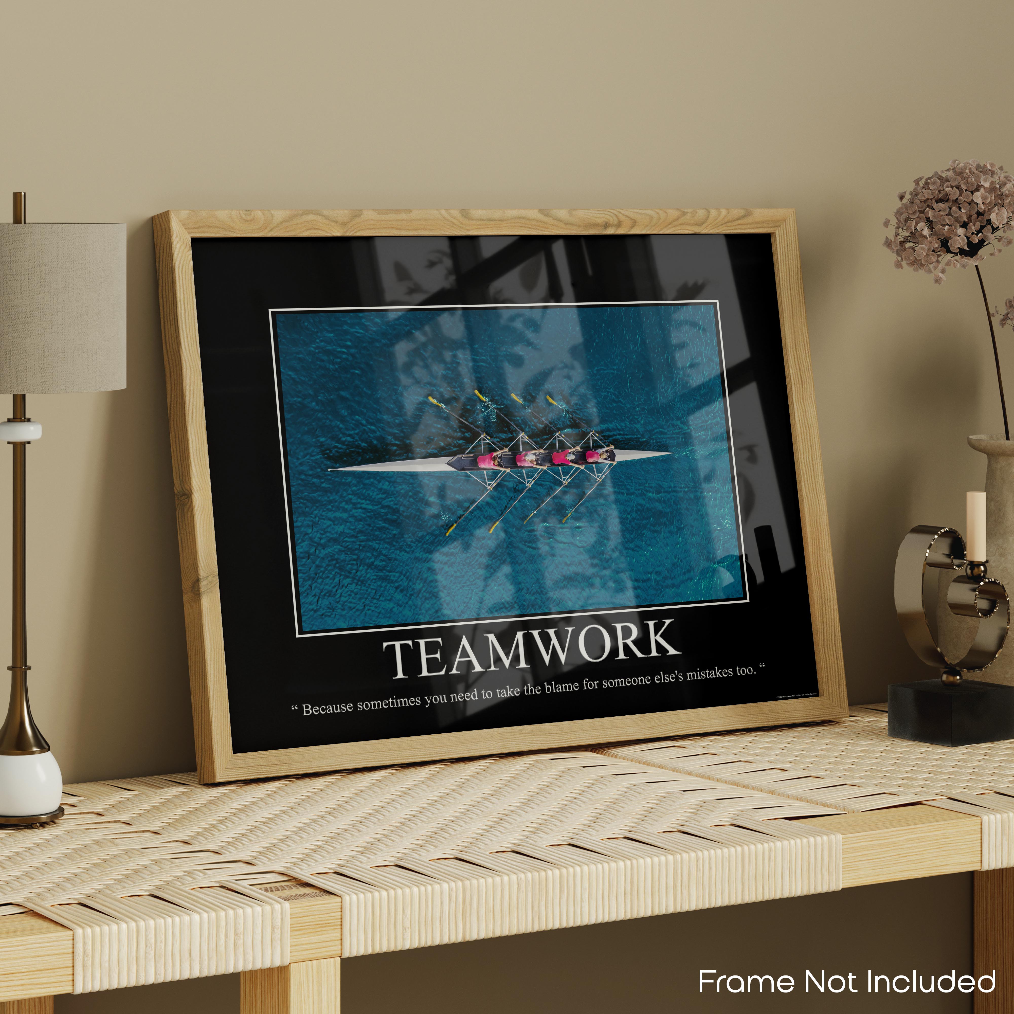 Teamwork Rowing - Demotivational Poster