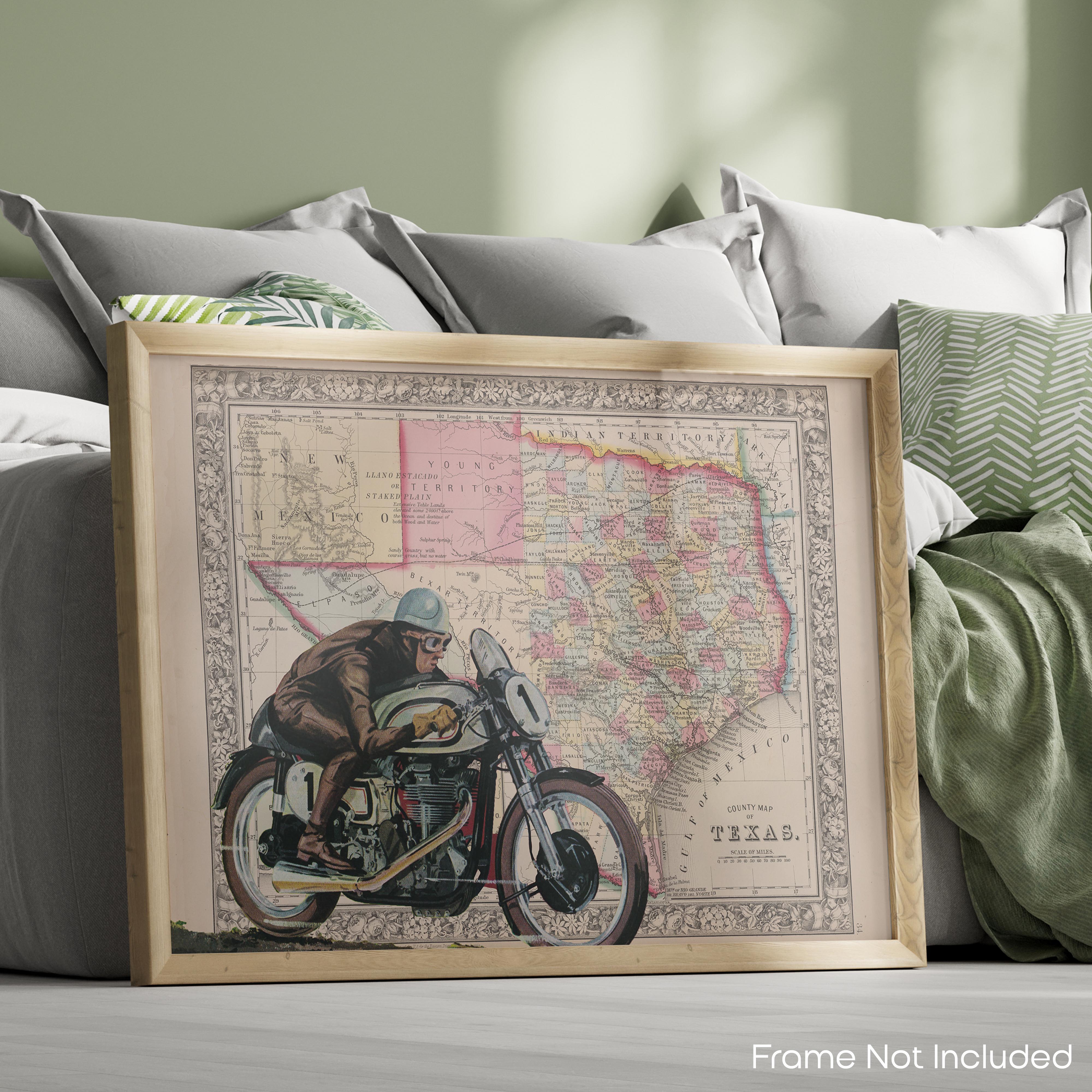 Texas - Motorcycle Poster