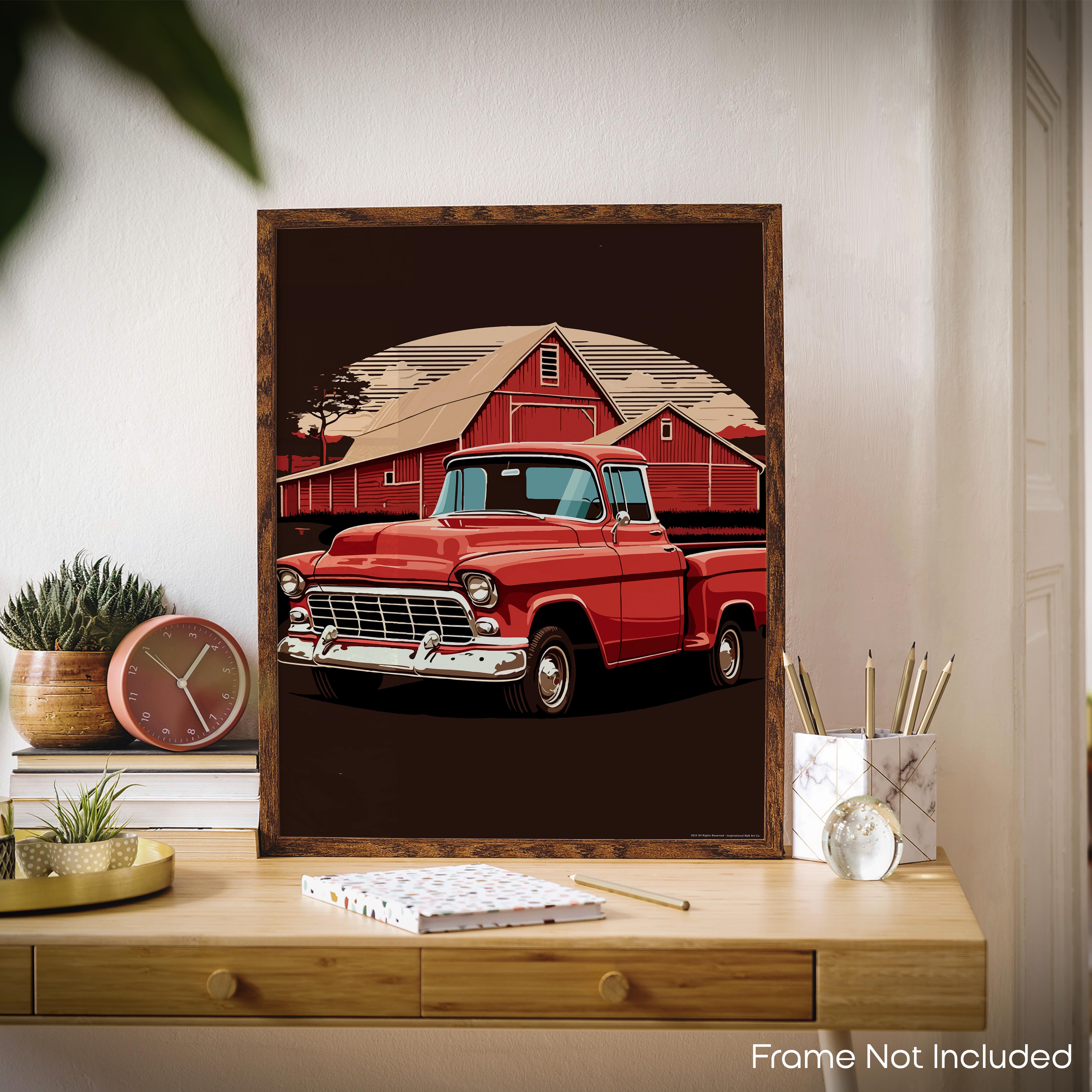 Red Pickup - Truck Poster