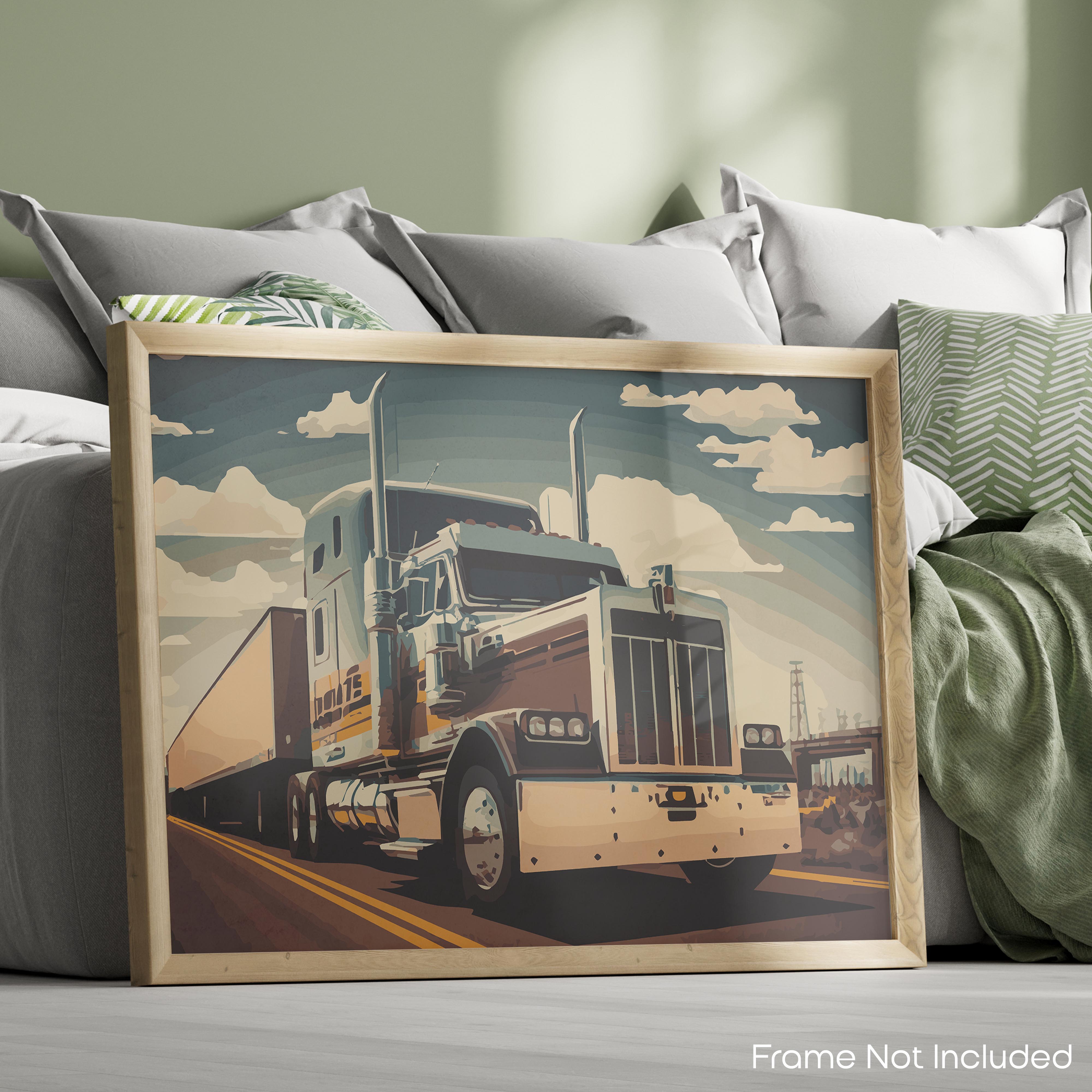 Blue Skies - Semi Truck Poster