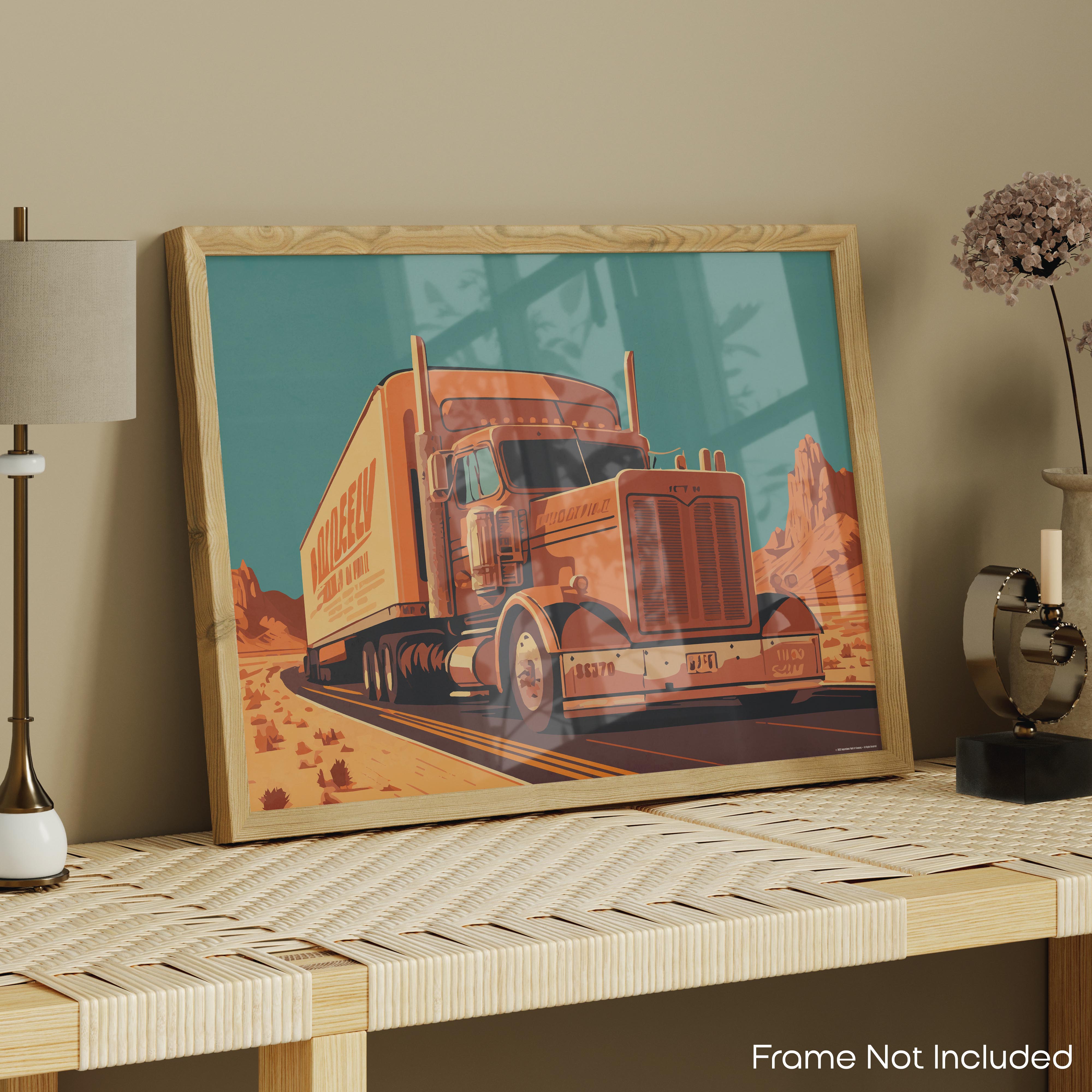 Desert Canyon - Semi Truck Poster