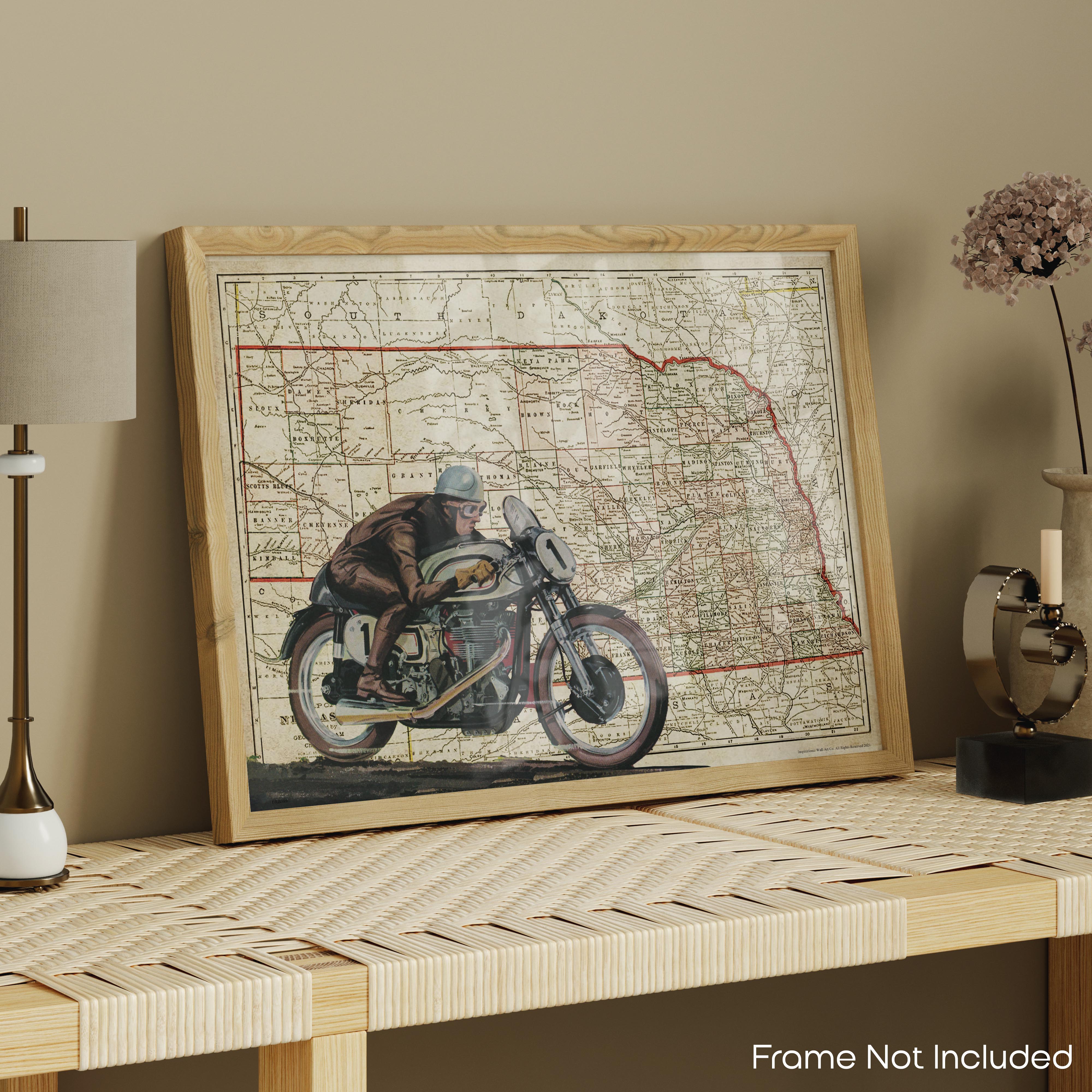Nebraska - Motorcycle Poster