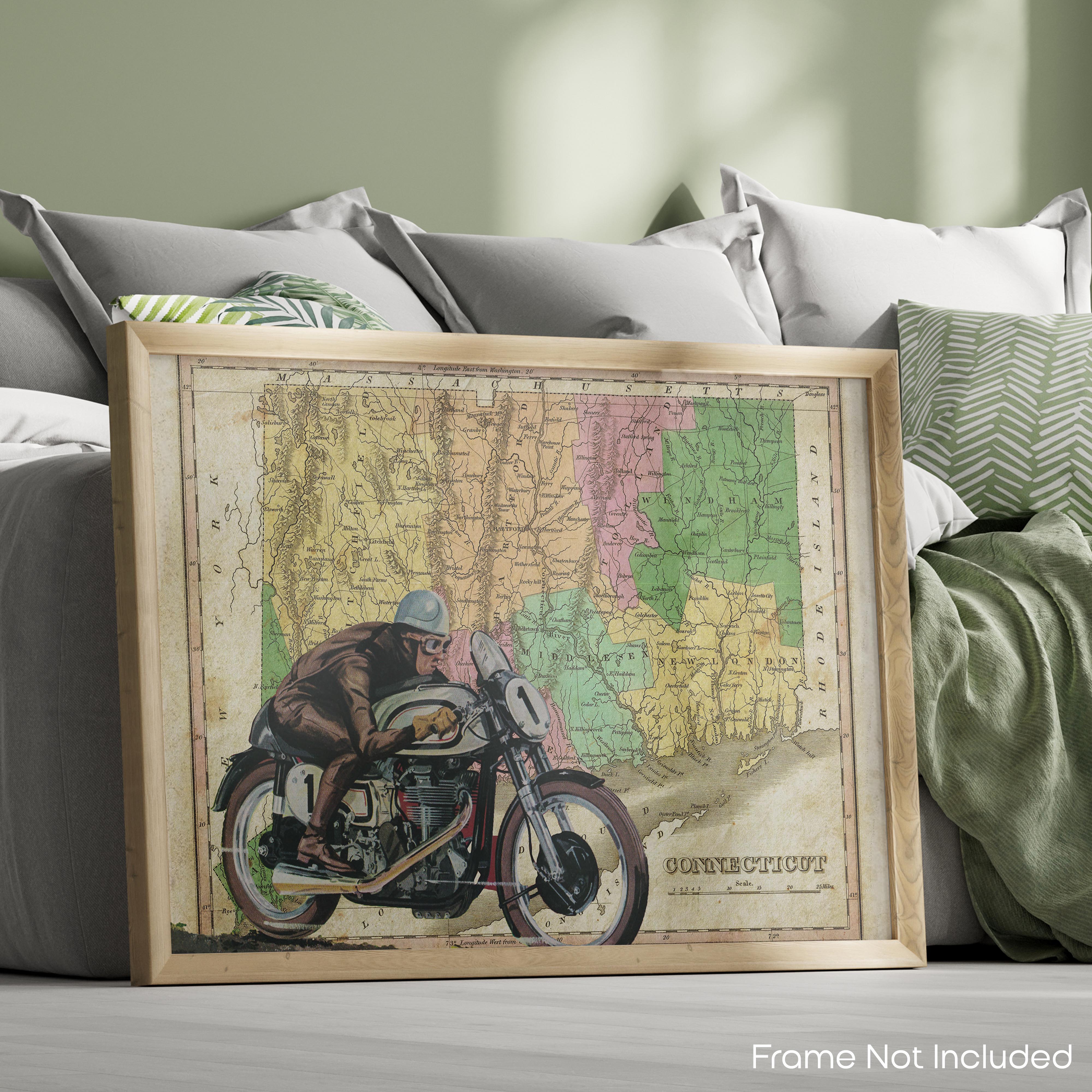Connecticut - Motorcycle Poster