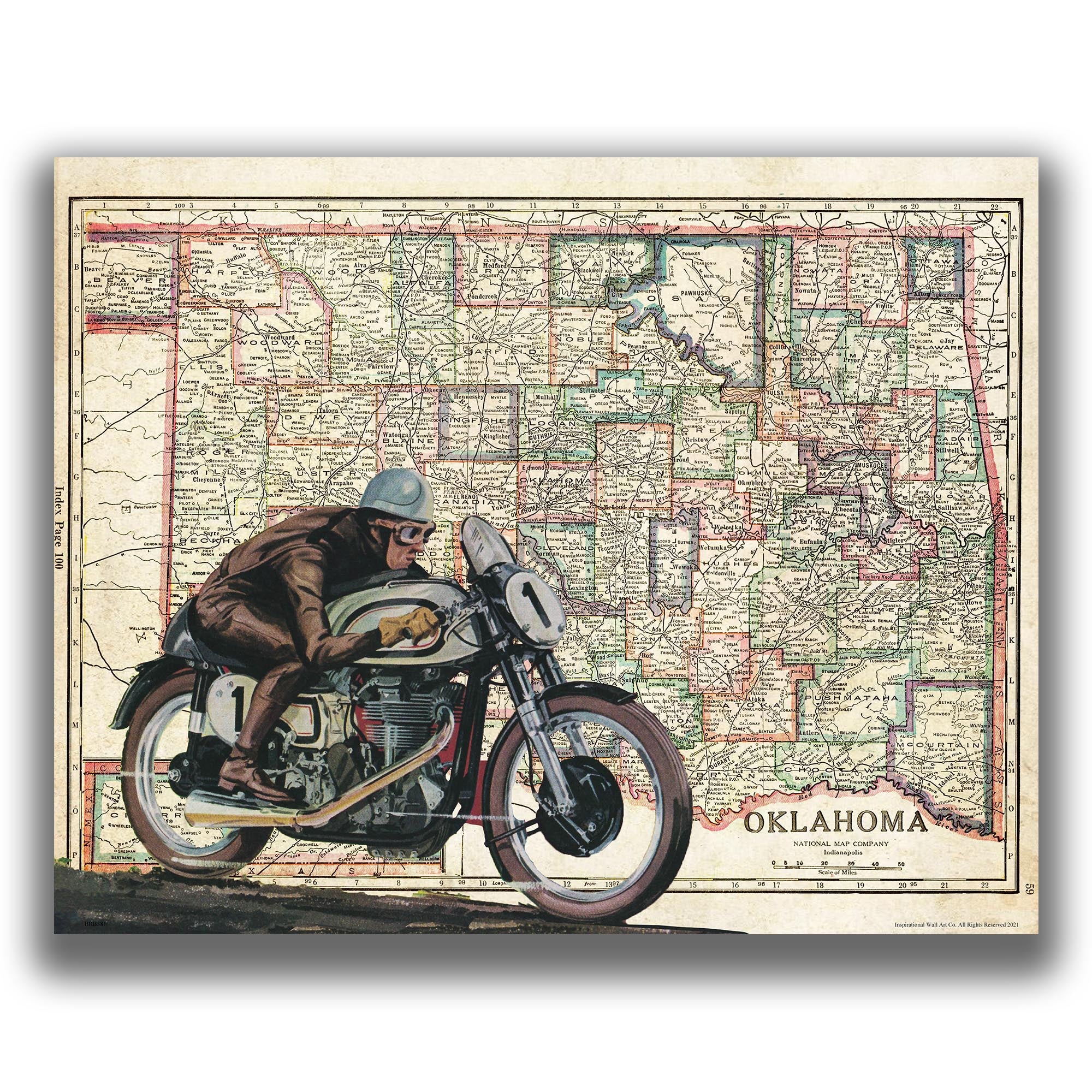 Oklahoma - Motorcycle Poster