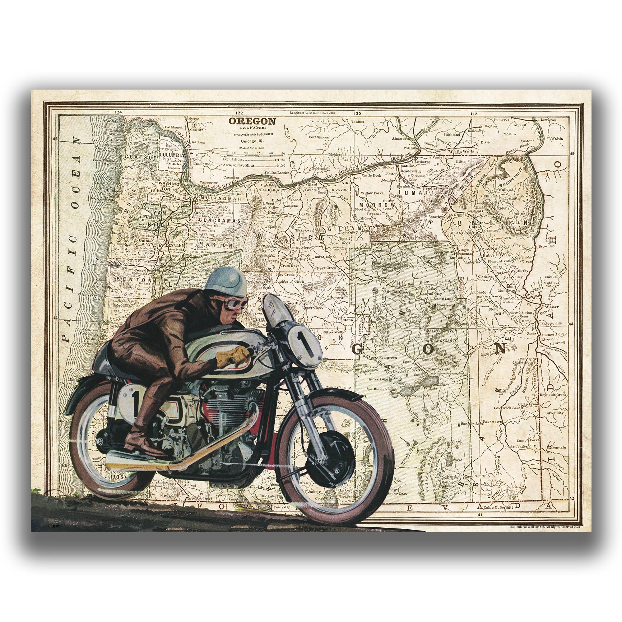 Oregon - Motorcycle Poster