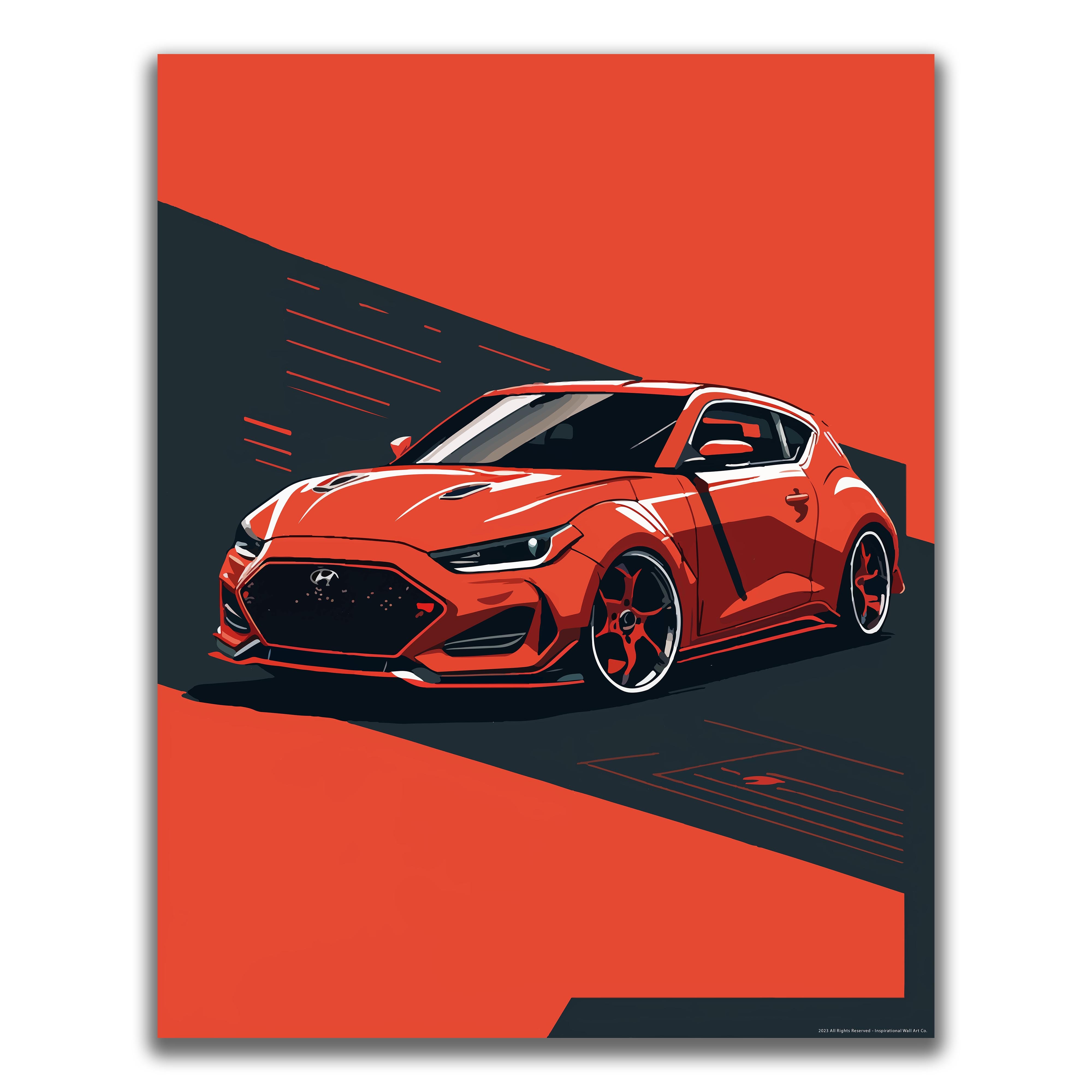 Red Veloster - Car Poster