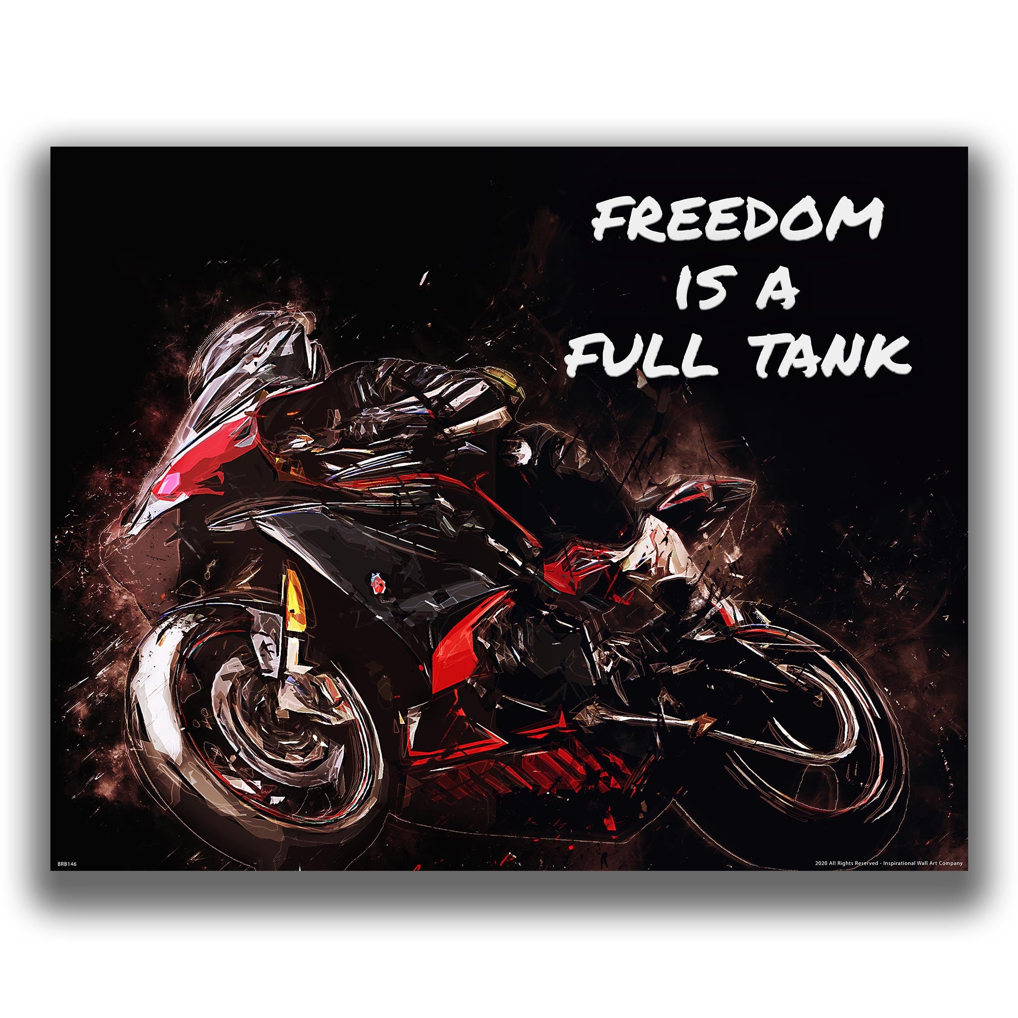 Freedom Is a Full Tank - Motorcycle Poster