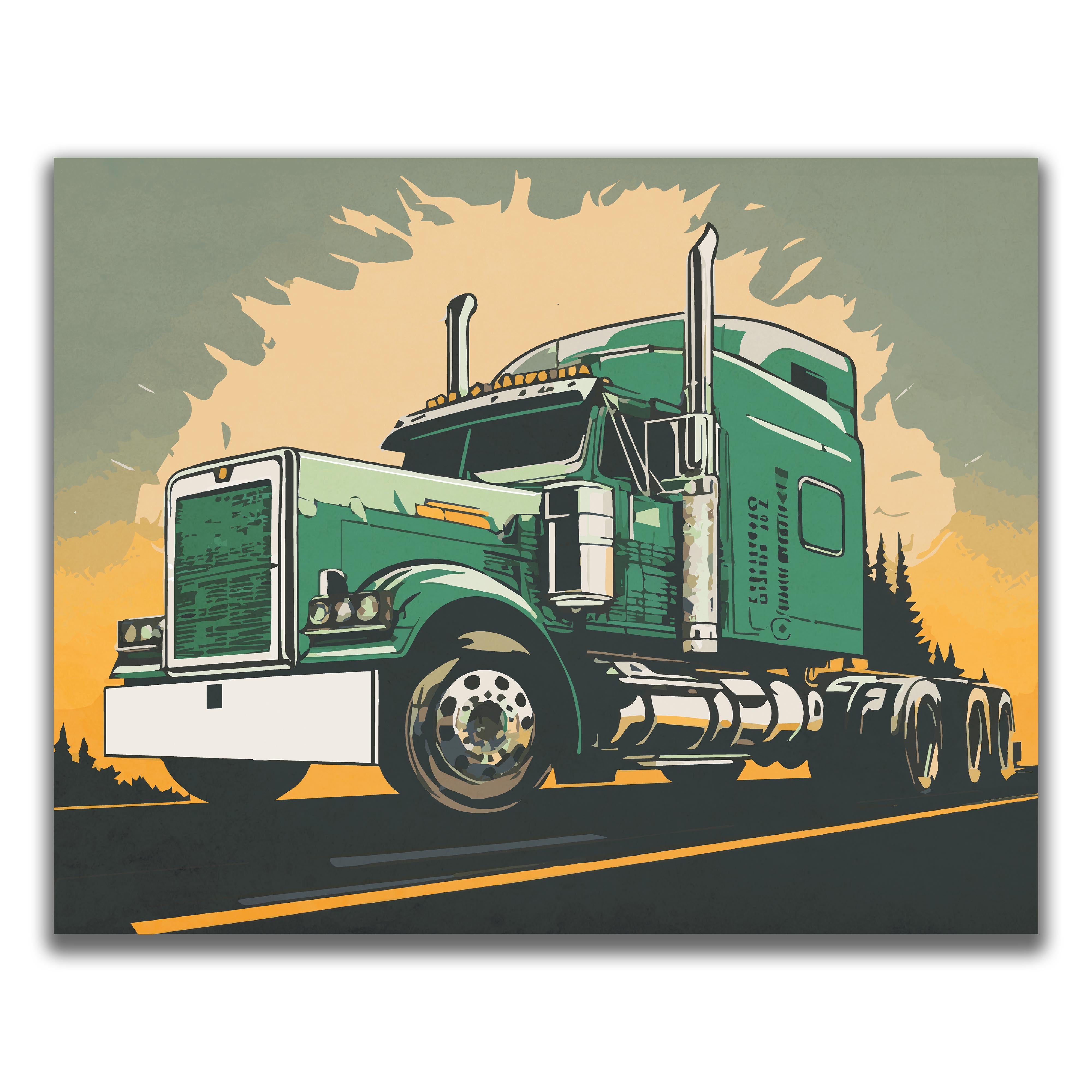 Highways - Semi Truck Poster
